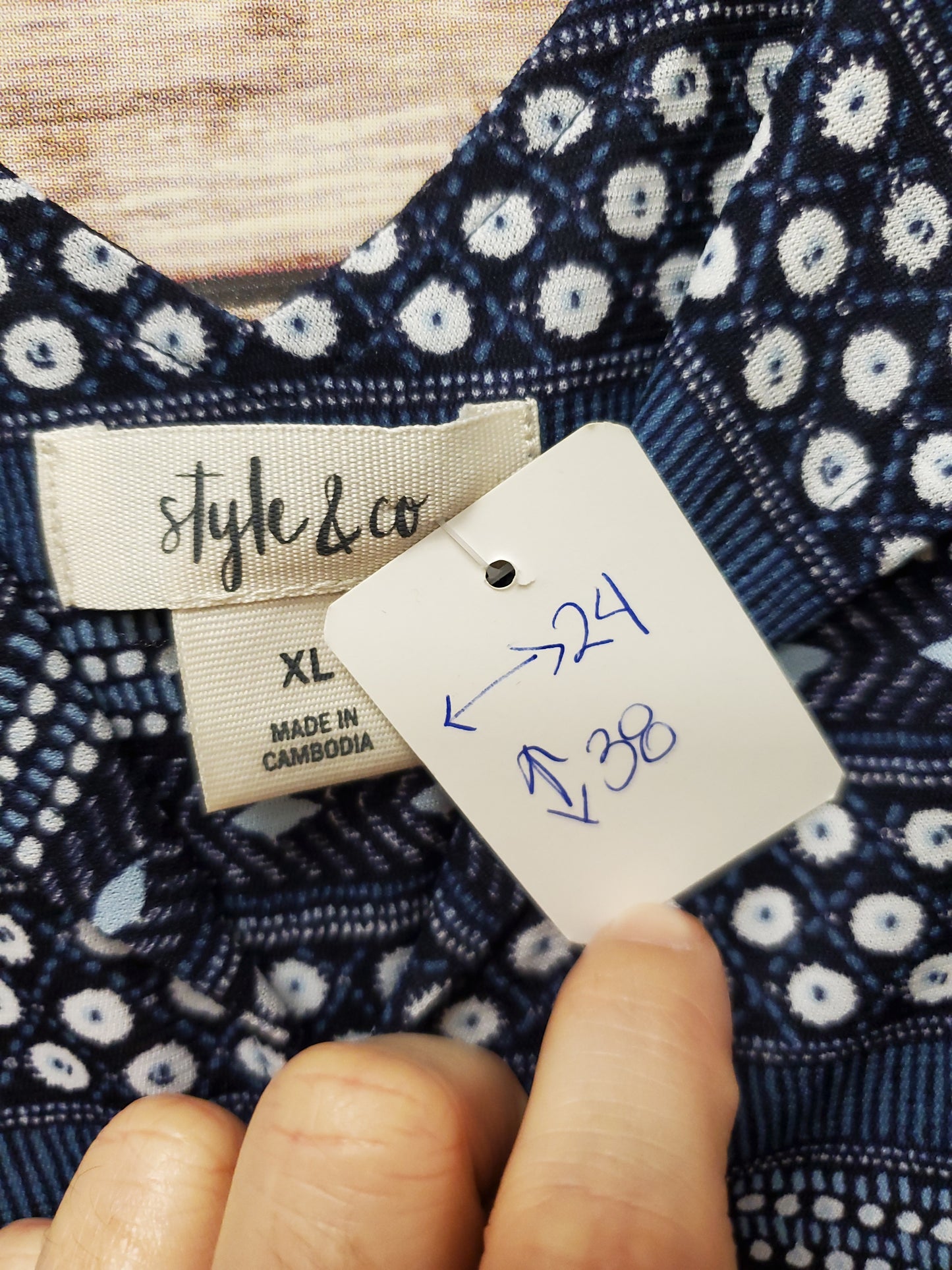 Style & Co. Navy & Light Blue Tank Dress. Size XL. RS 2. - Scarlett's Riverside Boutique
