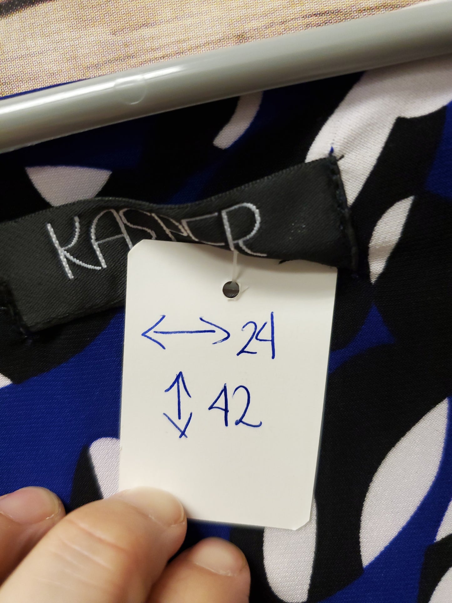 Kasper Royal Blue Dress w/ white & Navy circles. Size XL. RS 2. - Scarlett's Riverside Boutique