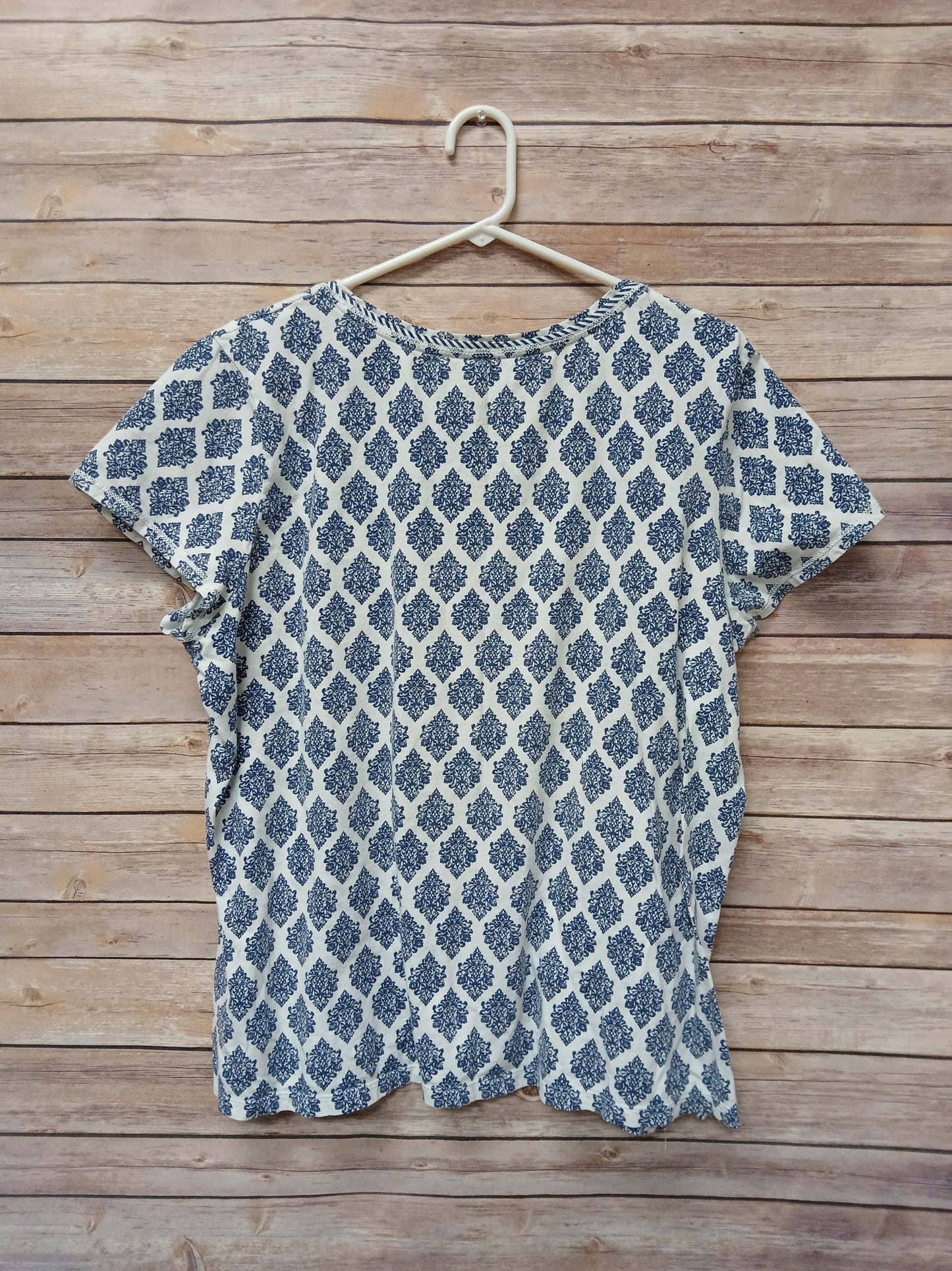 Carole Hochman Blue & White Blouse. Size 2XL. RS 68 - Scarlett's Riverside Boutique