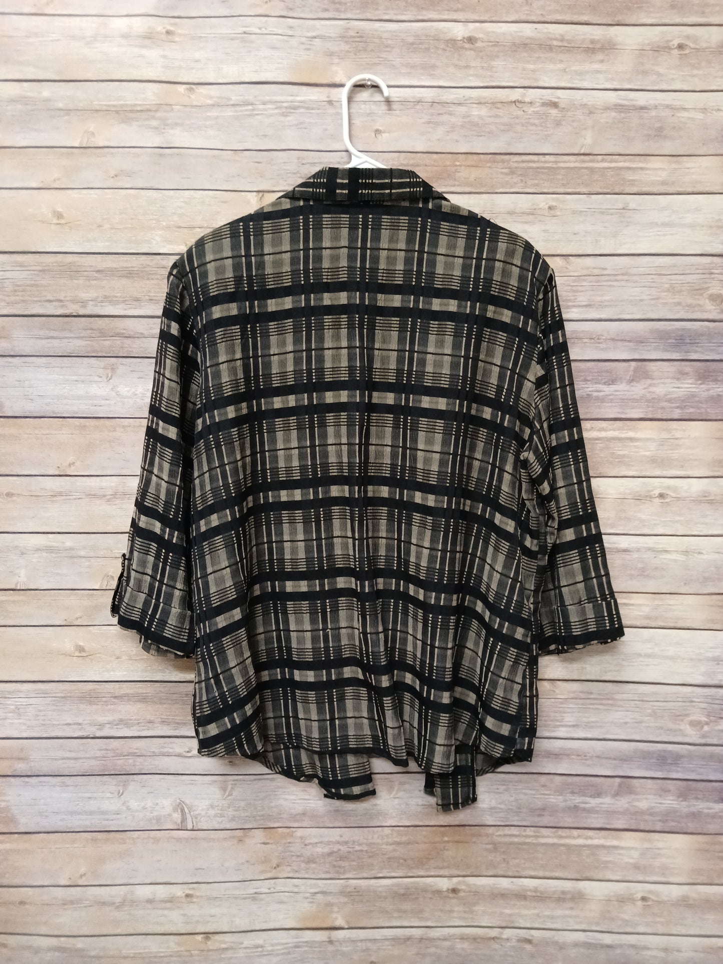 Dressbarn Black & Gold Plaid Blouse. Size 18/20. RS 68 - Scarlett's Riverside Boutique