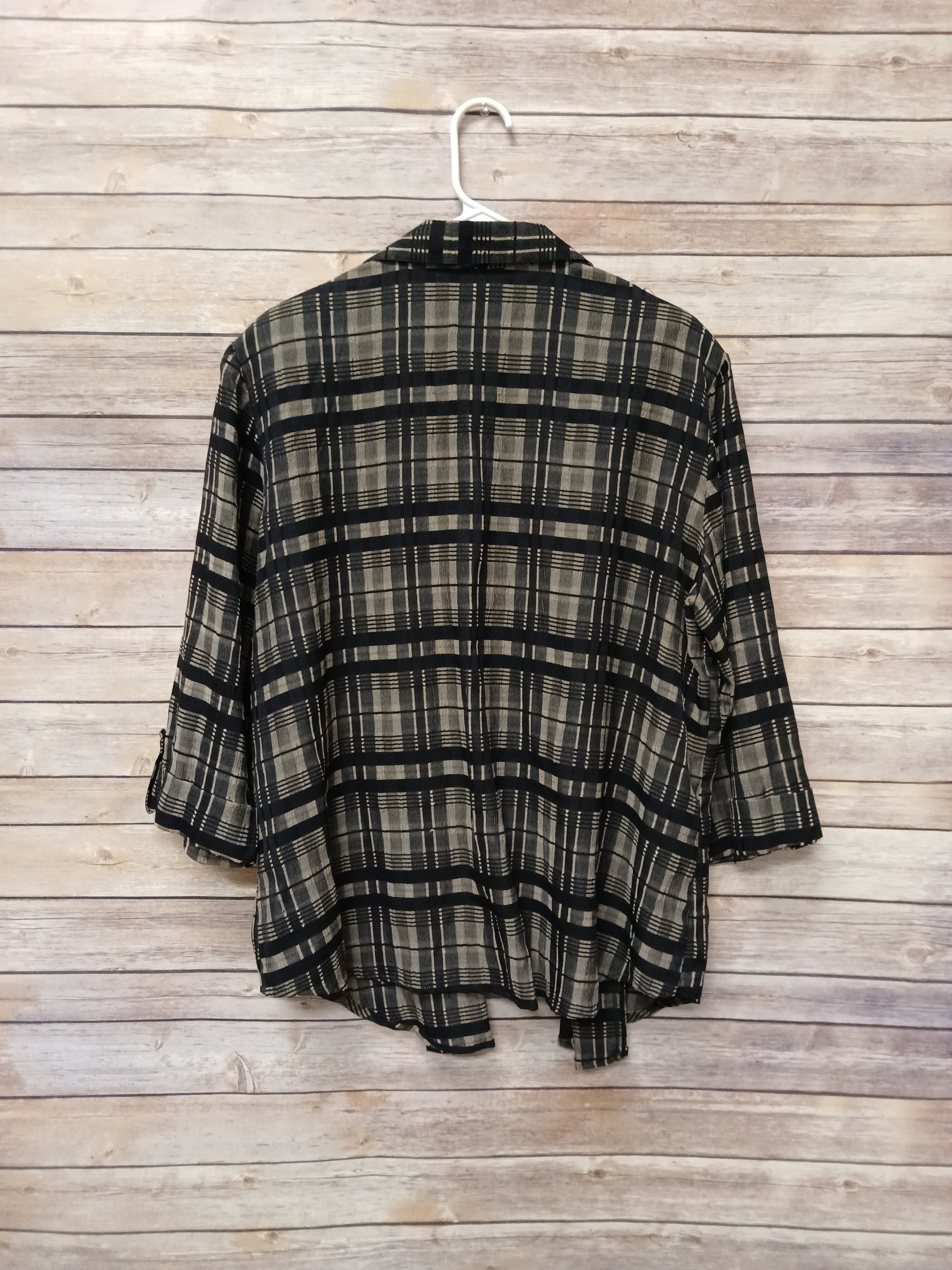 Dressbarn Black & Gold Plaid Blouse. Size 18/20. RS 68 - Scarlett's Riverside Boutique