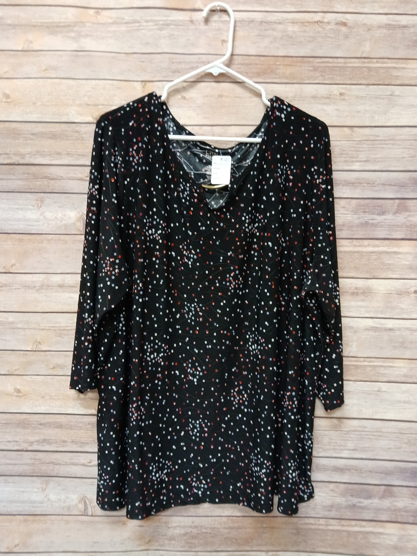 Croft & Barrow Black, Red, & Grey Polka Dot Blouse. Size 3X. RS 68 - Scarlett's Riverside Boutique