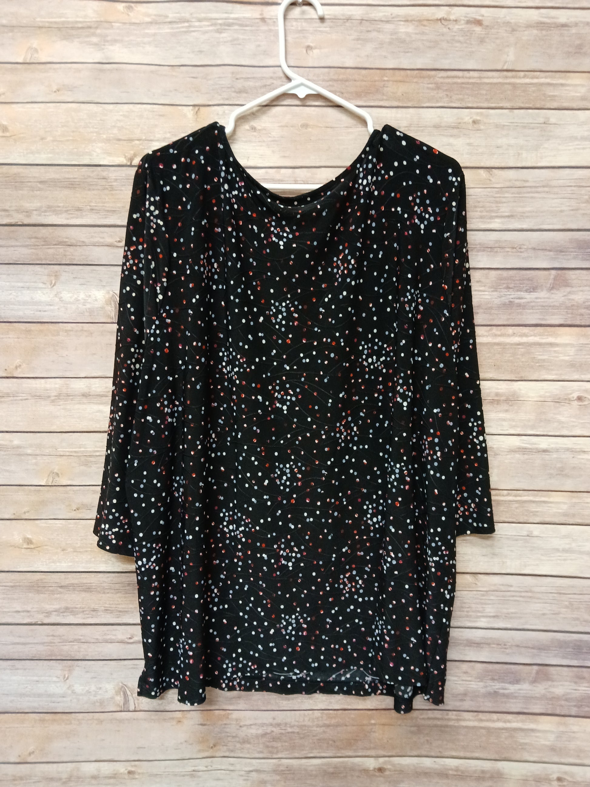 Croft & Barrow Black, Red, & Grey Polka Dot Blouse. Size 3X. RS 68 - Scarlett's Riverside Boutique