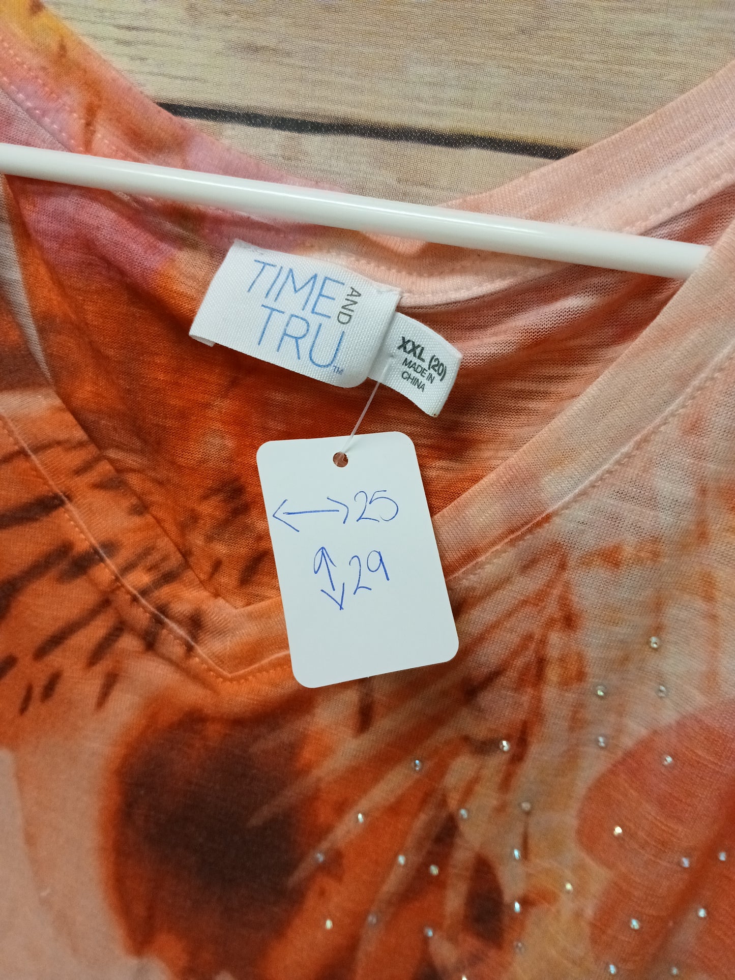 Time and Tru Orange & Pink Floral Blouse. Size XXL. RS 68 - Scarlett's Riverside Boutique