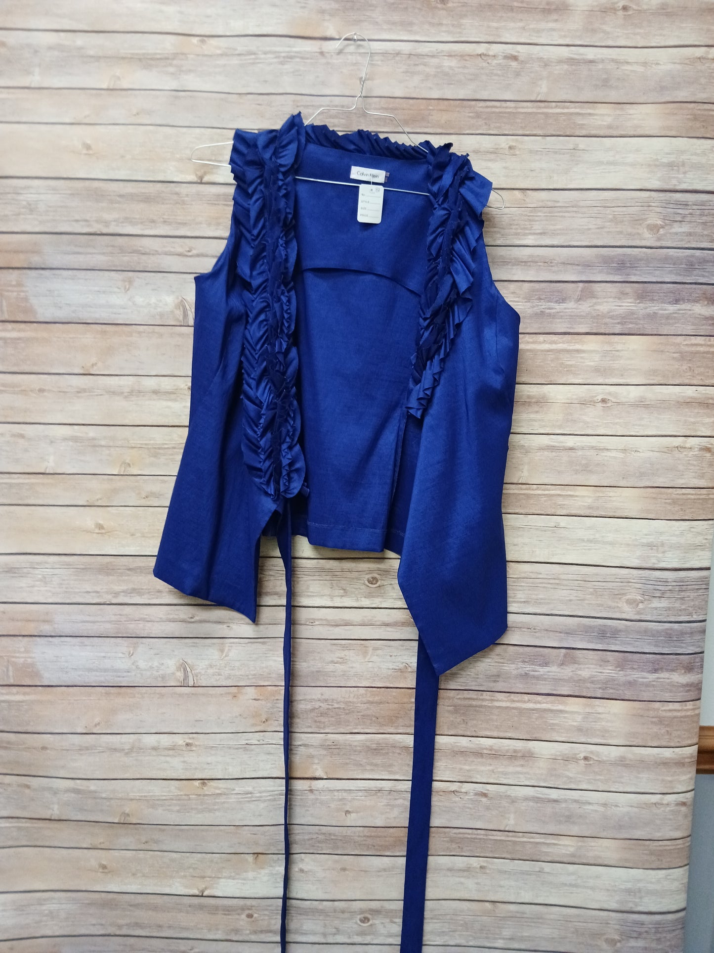 Calvin Klein Purple Blue Wrap Vest. Size M. RS 87 - Scarlett's Riverside Boutique