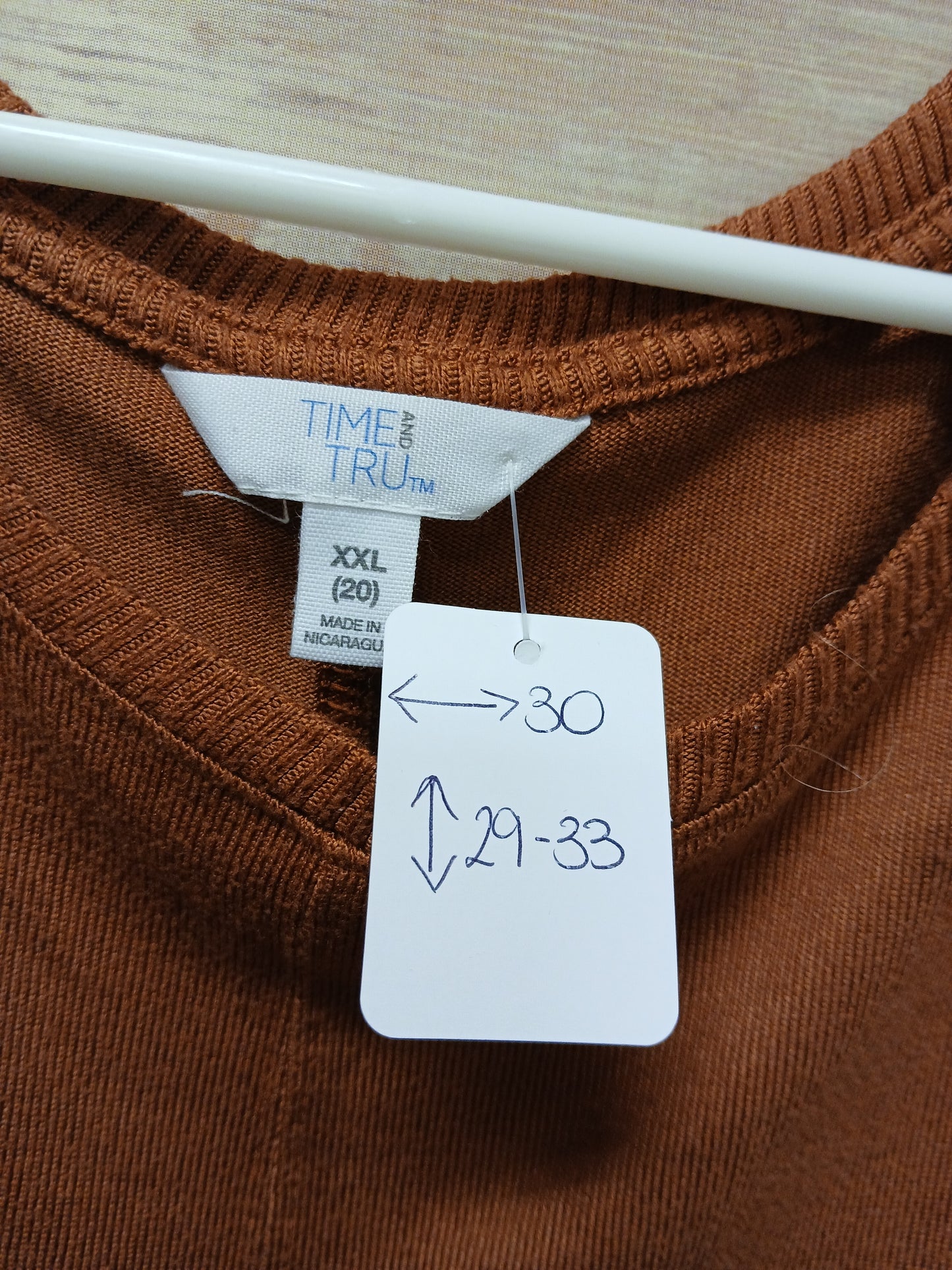 Time and Tru Rust Sweater. Size 2XL. RS 68 - Scarlett's Riverside Boutique