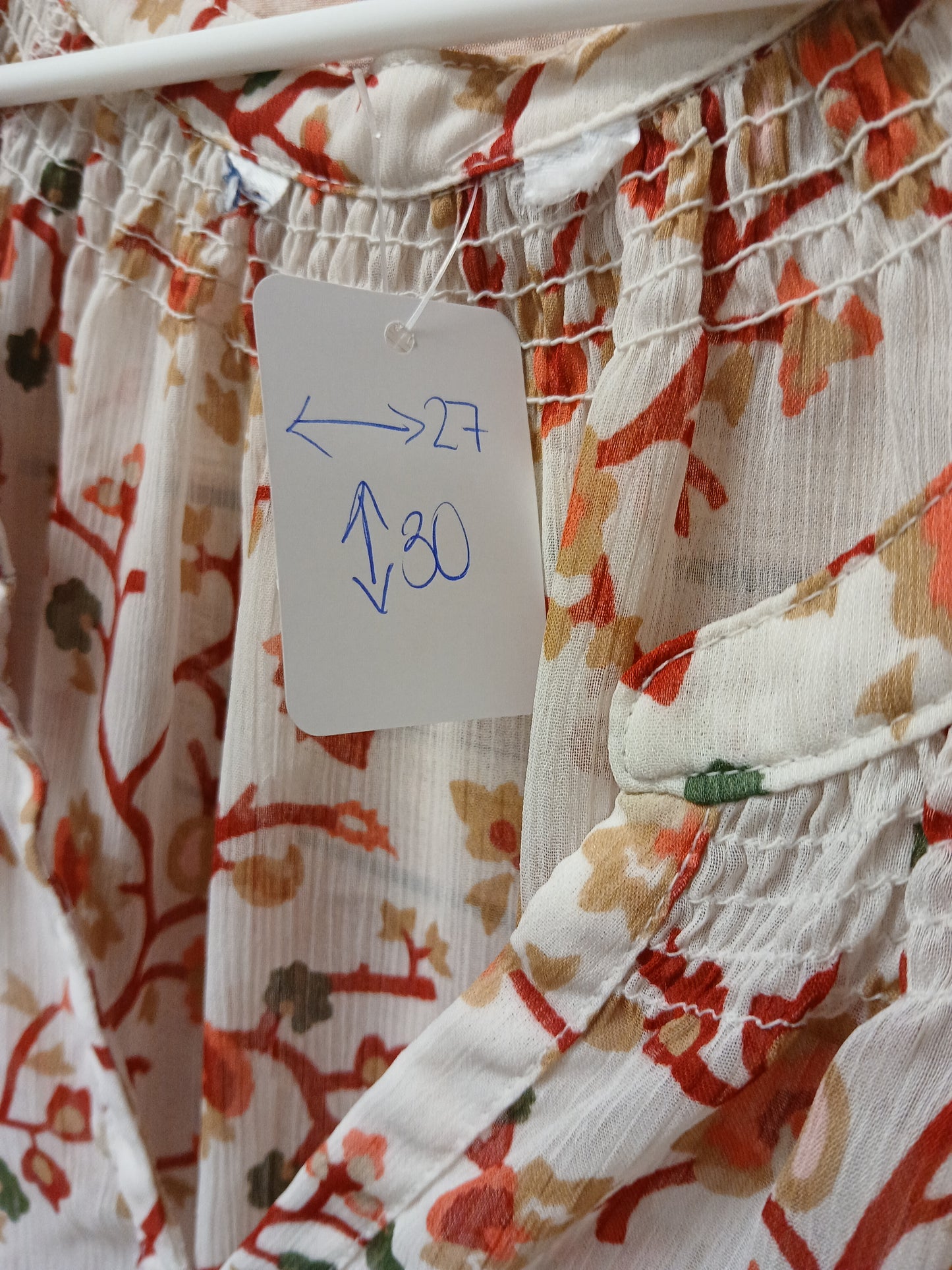 Transparent Red, Green, & Tan Floral Blouse. Size 2XL. RS 68 - Scarlett's Riverside Boutique