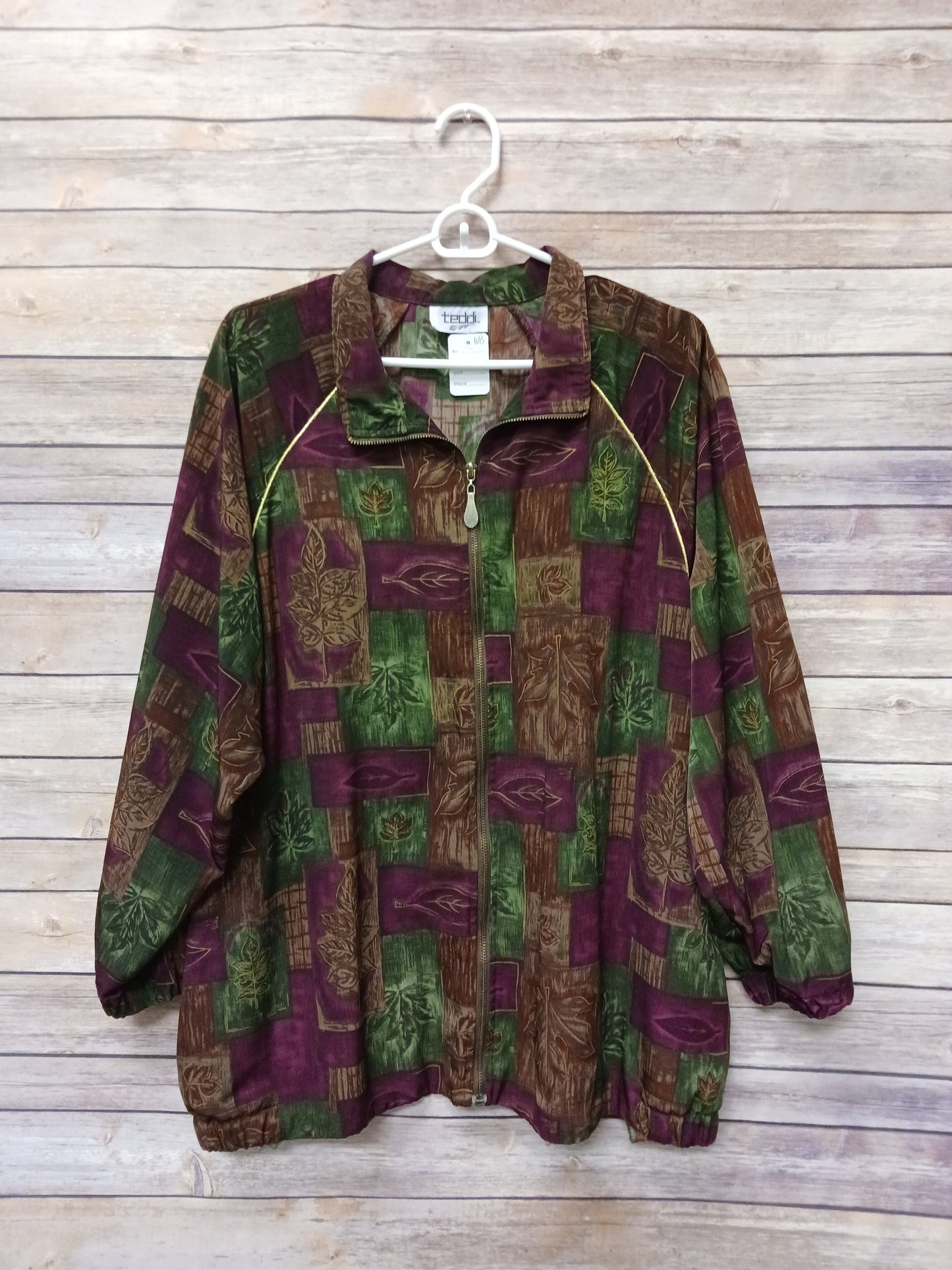 Teddi Vintage Pattern Purple & Green Jacket. Size 2XL. RS 68 - Scarlett's Riverside Boutique