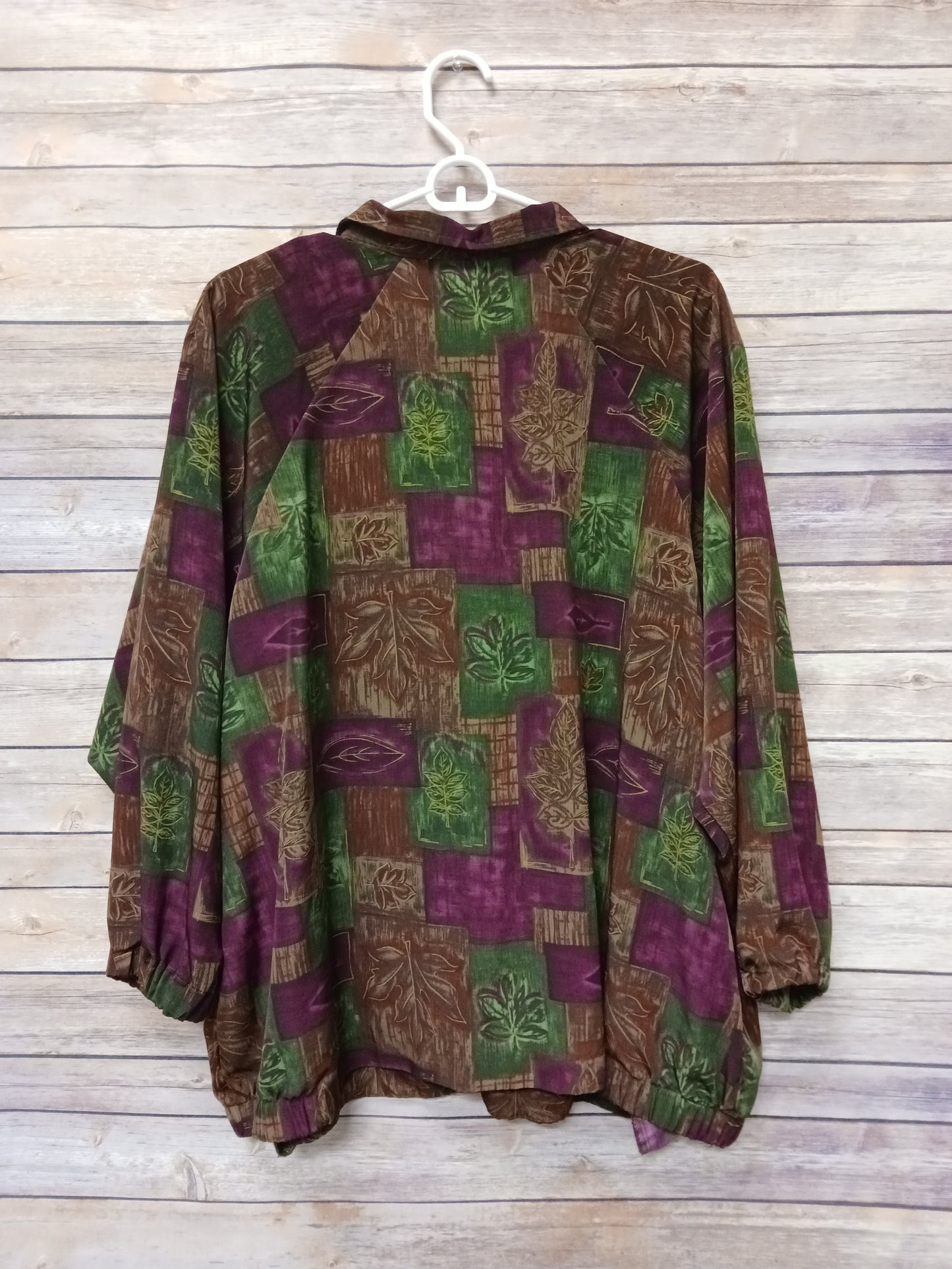 Teddi Vintage Pattern Purple & Green Jacket. Size 2XL. RS 68 - Scarlett's Riverside Boutique