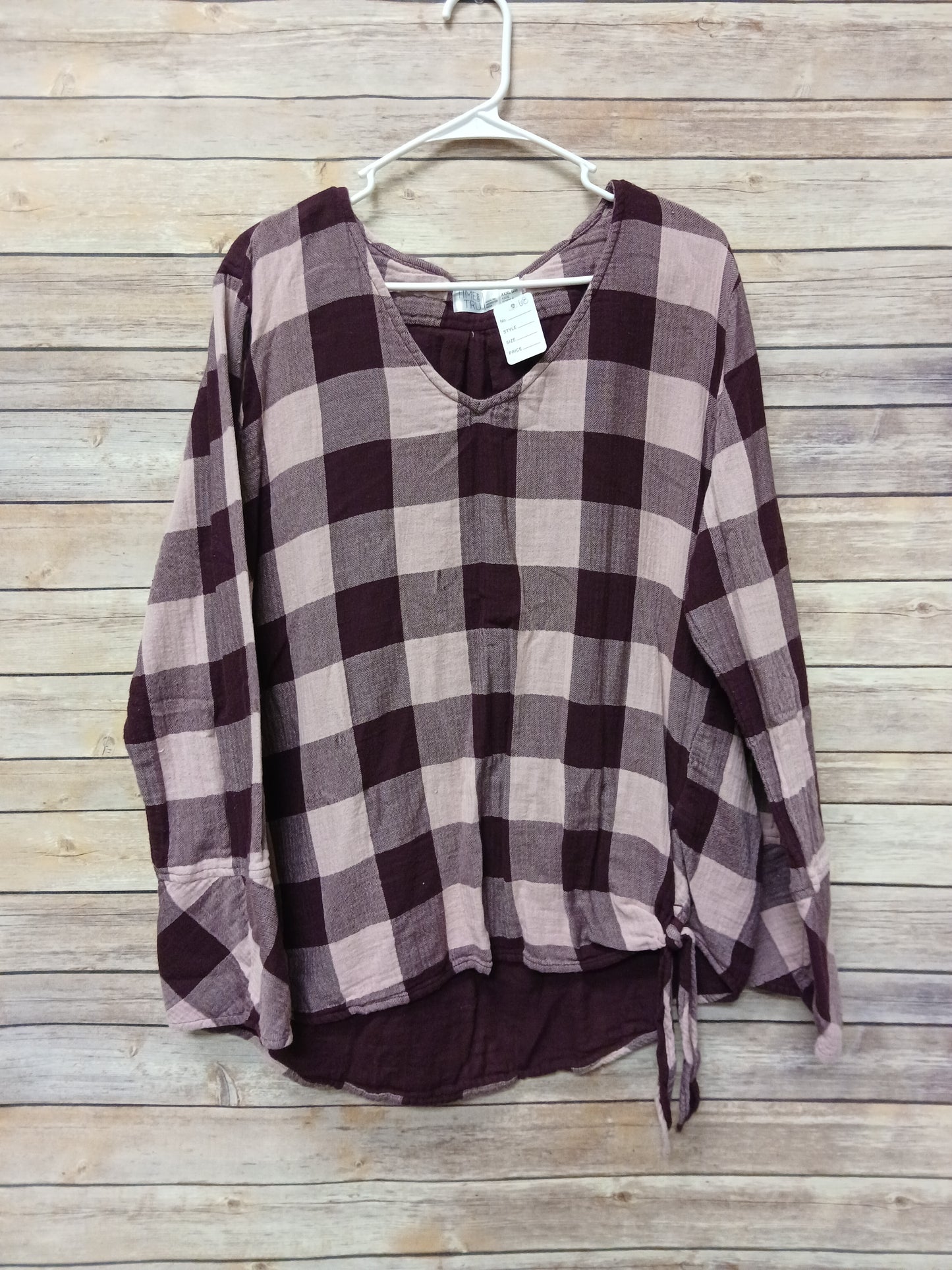 Time and Tru Purple & Pink Plaid Blouse. Size 3XL. RS 68 - Scarlett's Riverside Boutique