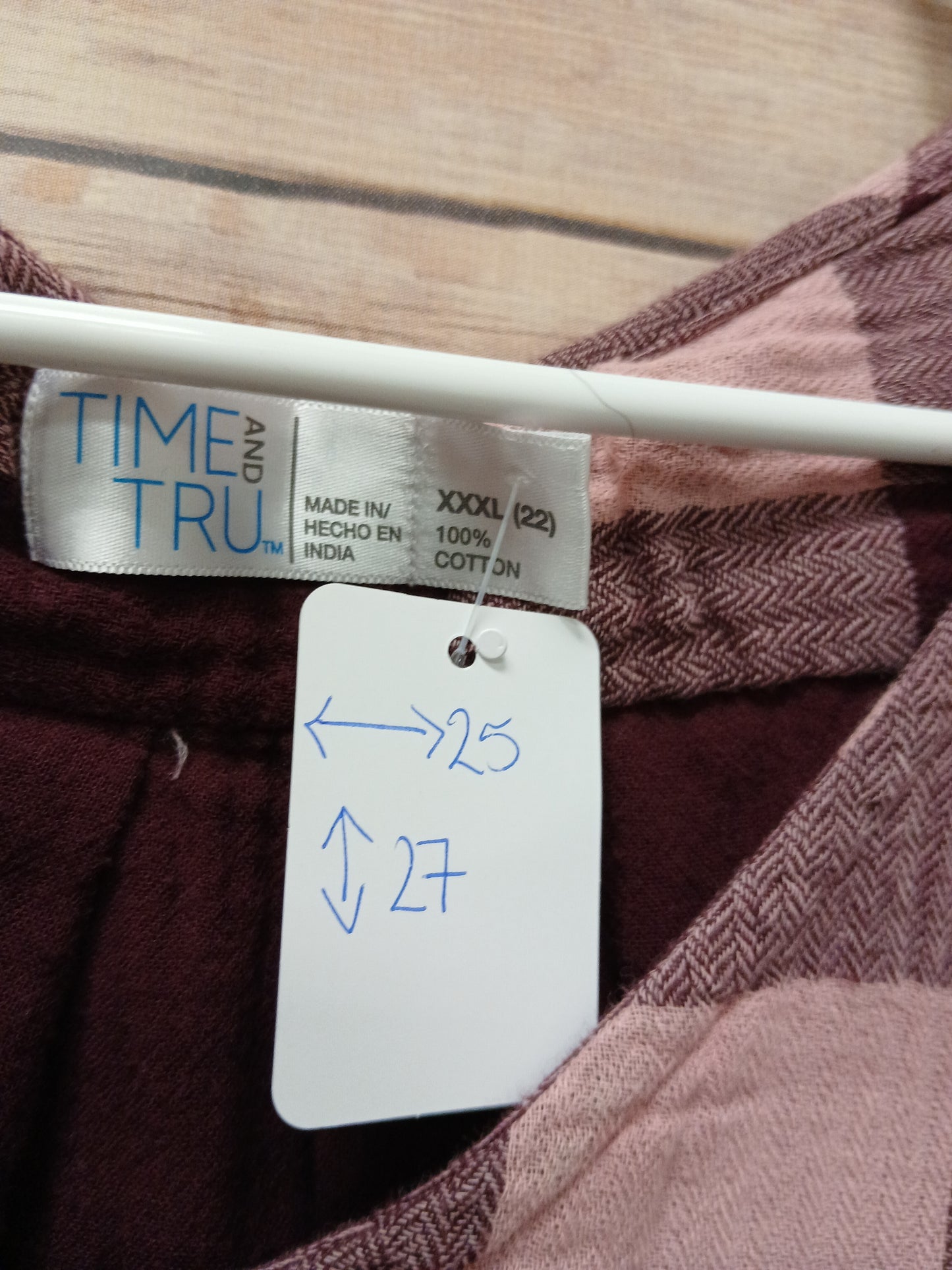 Time and Tru Purple & Pink Plaid Blouse. Size 3XL. RS 68 - Scarlett's Riverside Boutique