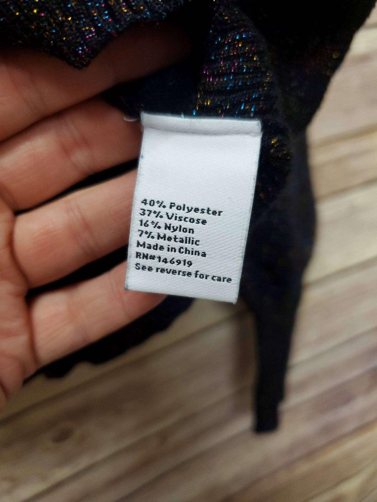 Nine West Black Sweater with Colorful Accents Size S RS 73