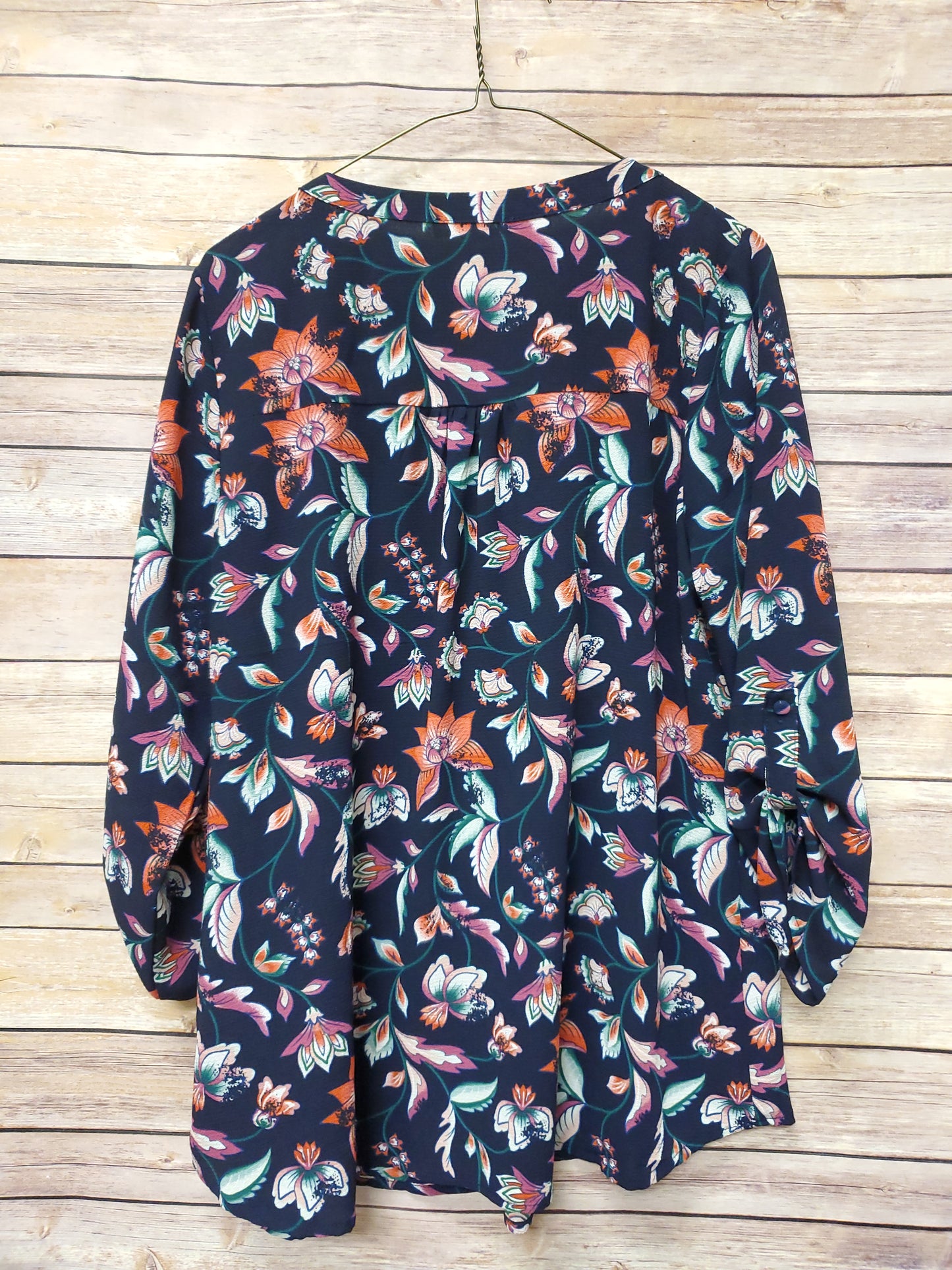 Andree Navy Floral Blouse. Size M. #21