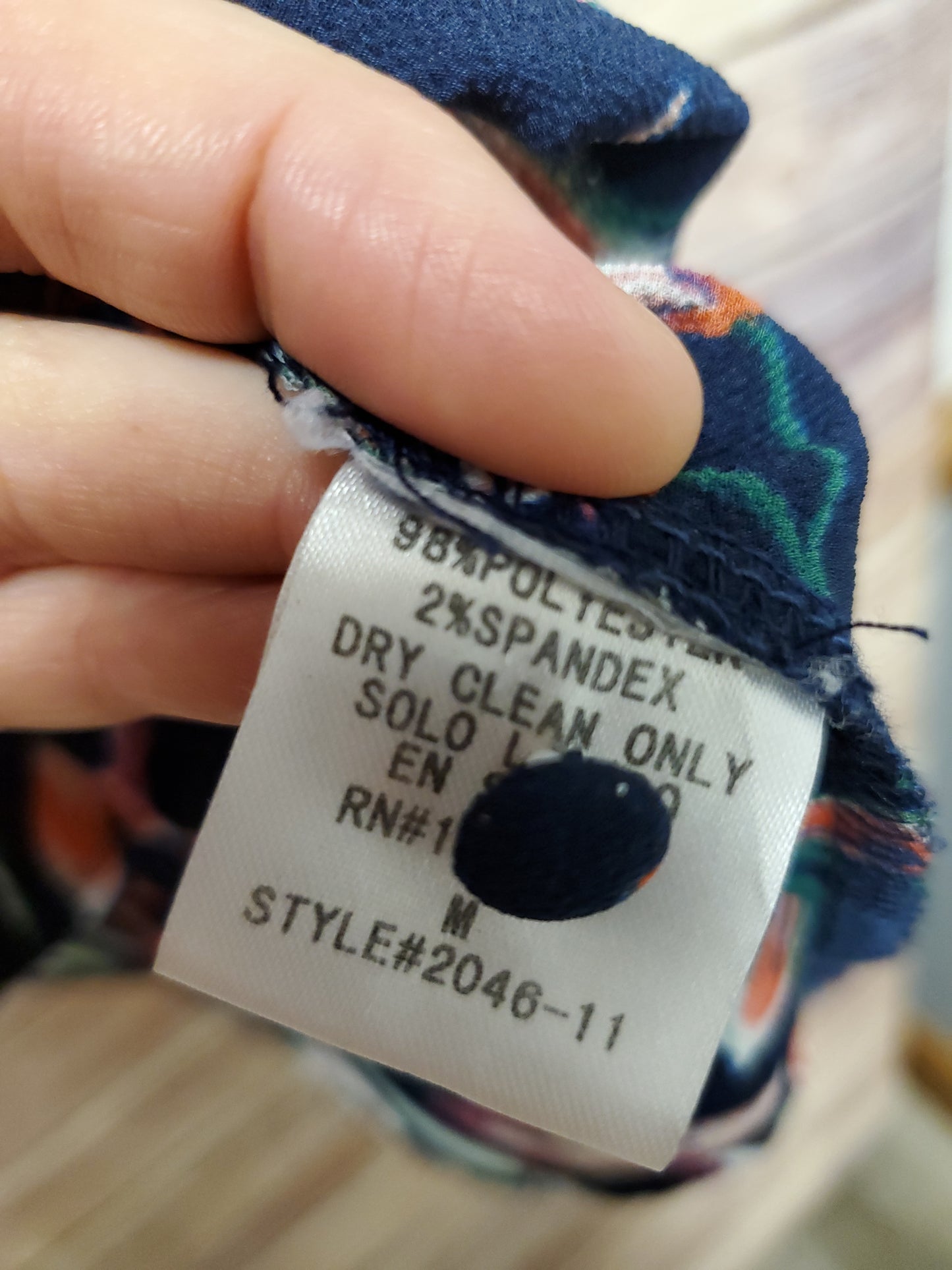 Andree Navy Floral Blouse. Size M. #21