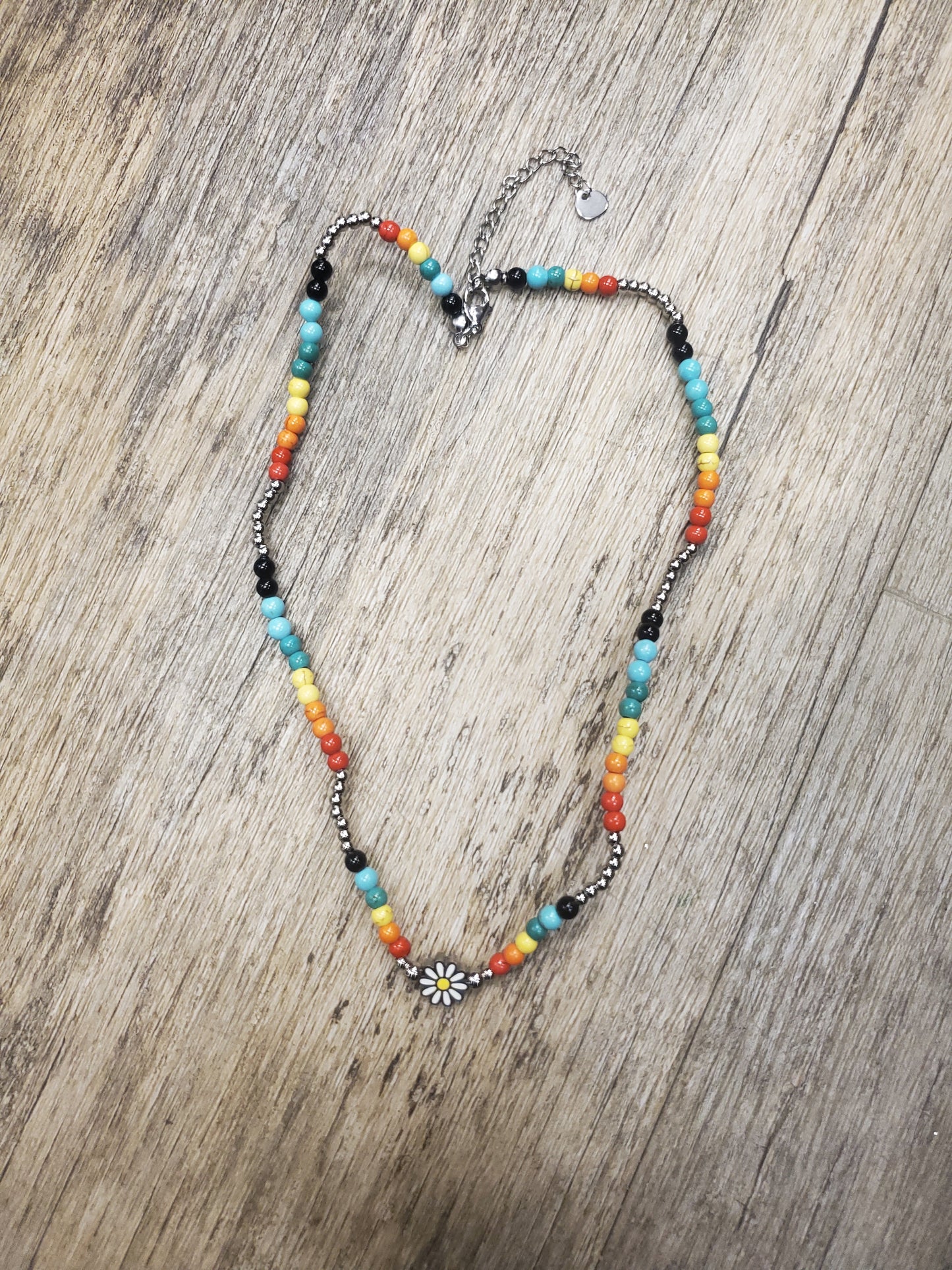 Rainbow Necklace w/ Daisy.