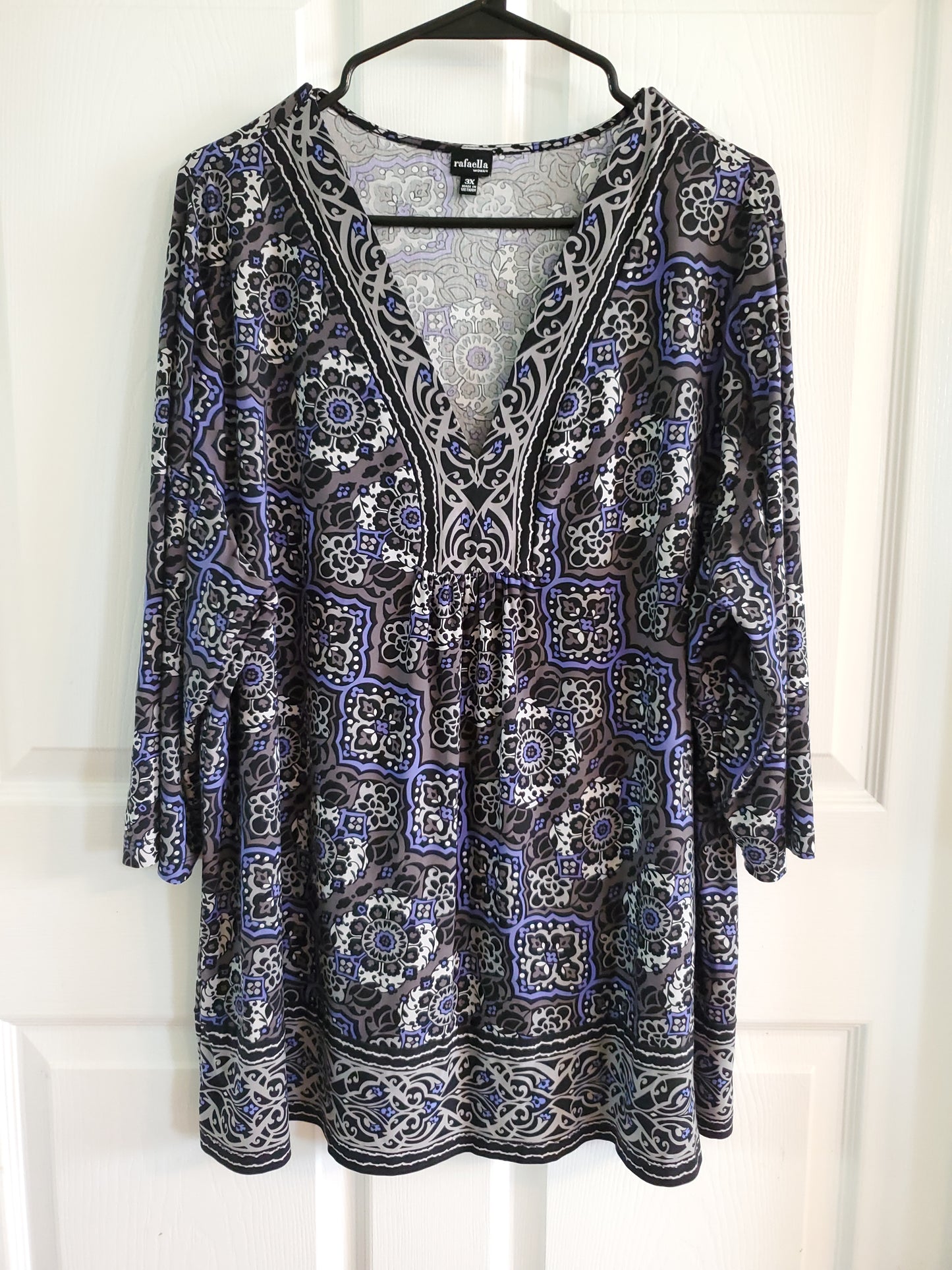 Rafaella Black, Purple, & Grey Blouse. Size 3XL. #68