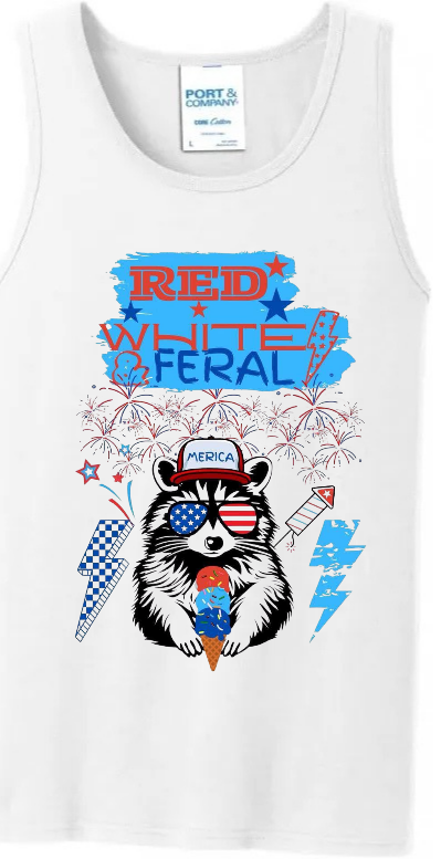 Red, white and Feral tank