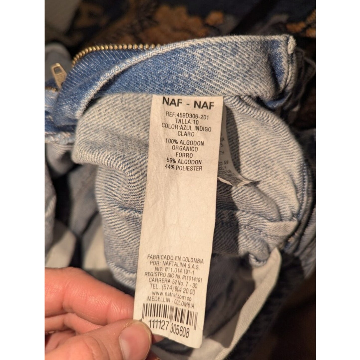 NAF NAF Paris Denim Shorts Women’s Size 10 High Rise Acid Wash Cuffed Jean Short