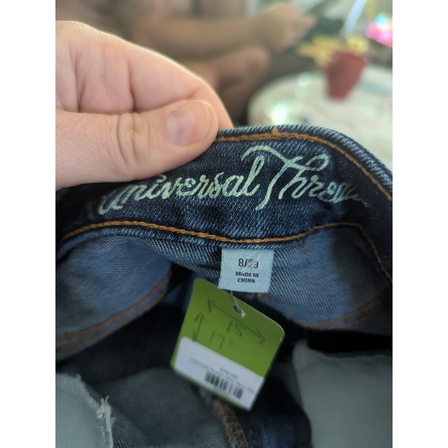 Universal Thread Denim Mini Skirt Size 8/29 Dark Wash Raw Hem Jean Skirt