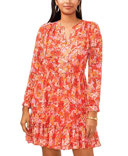 NWTs, Vince Camuto, Floral Long Sleeve Baby Doll Dress. Size XL. #97