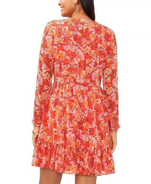 NWTs, Vince Camuto, Floral Long Sleeve Baby Doll Dress. Size XL. #97