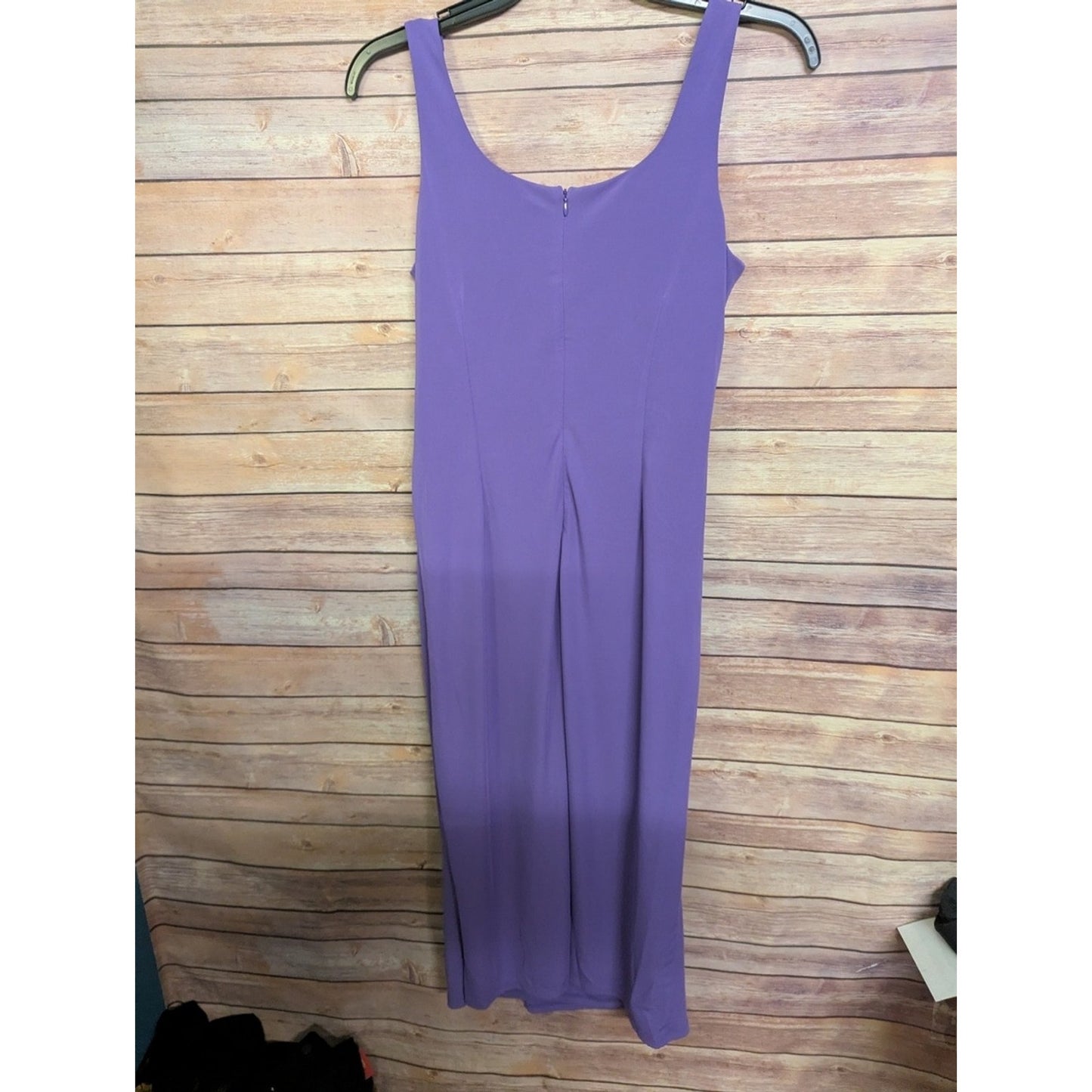 NWT Anne Klein Passion Purple Maxi Dress Size M Sleeveless Draped Evening Dress