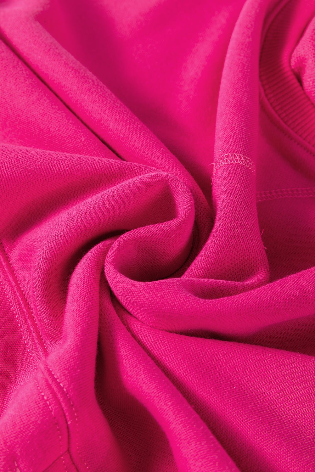 Rose Red Drop Shoulder Crisscross Stitching Pocketed Loose Sweatshirt - Scarlett's Riverside Boutique