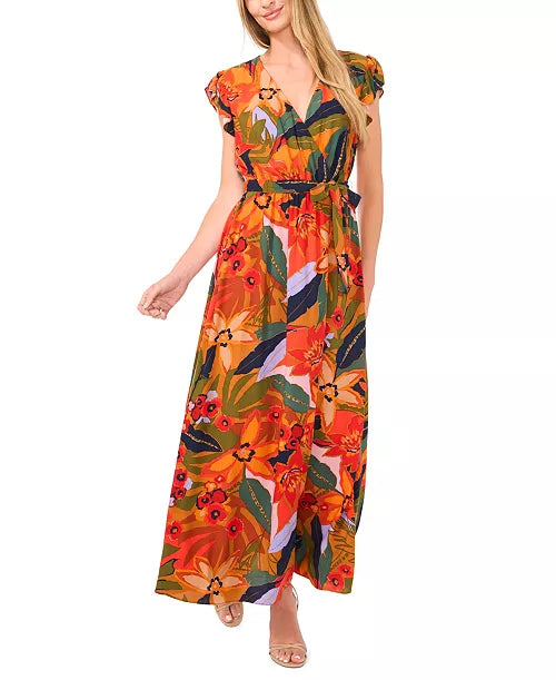 CeCe
Women's Short Sleeve Wrap Front Maxi Dress. #97