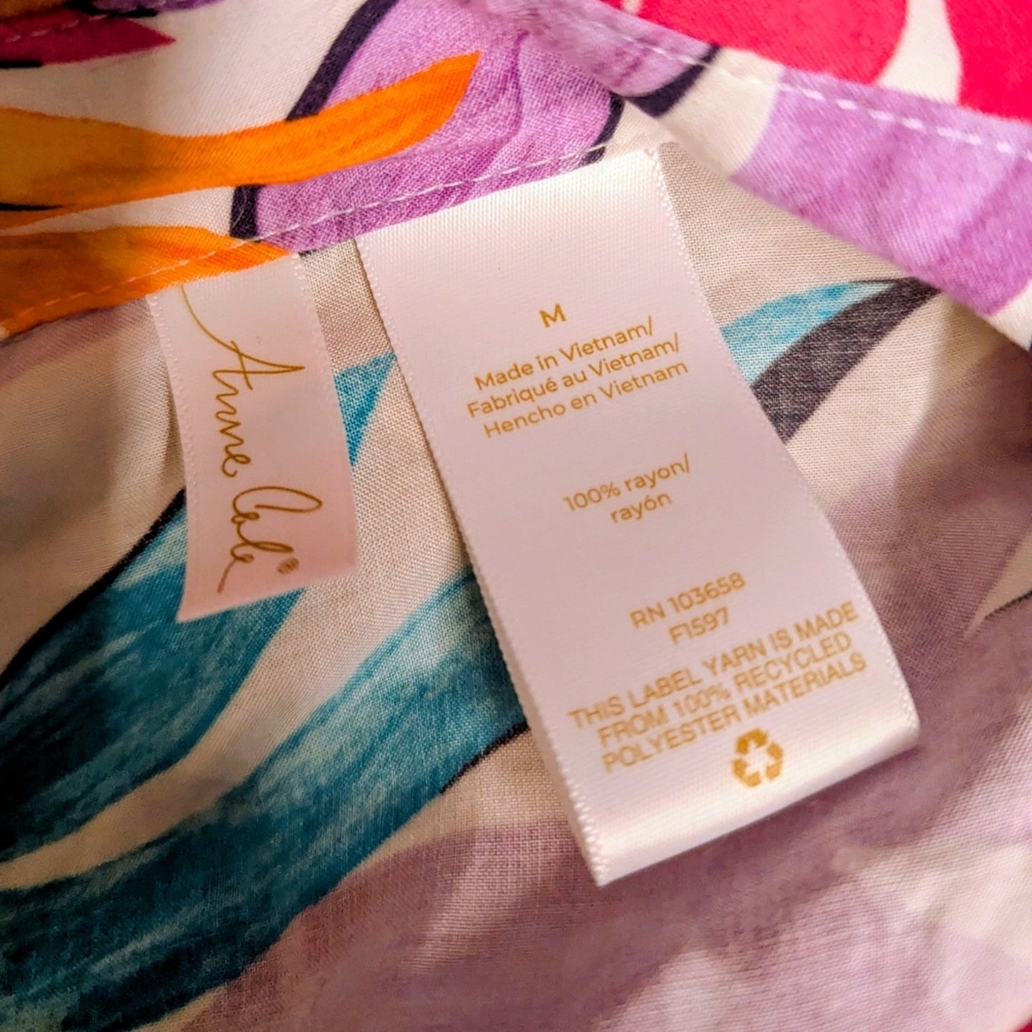 Anne Cole Vibrant Pink and Orange Swim Cover-Up Size M
