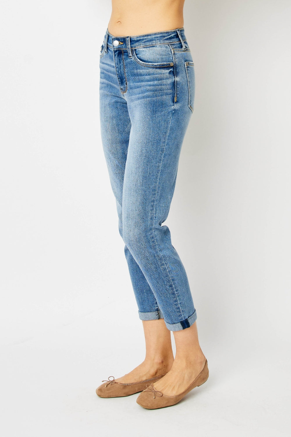Judy Blue Full Size Cuffed Hem Slim Jeans - Scarlett's Riverside Boutique