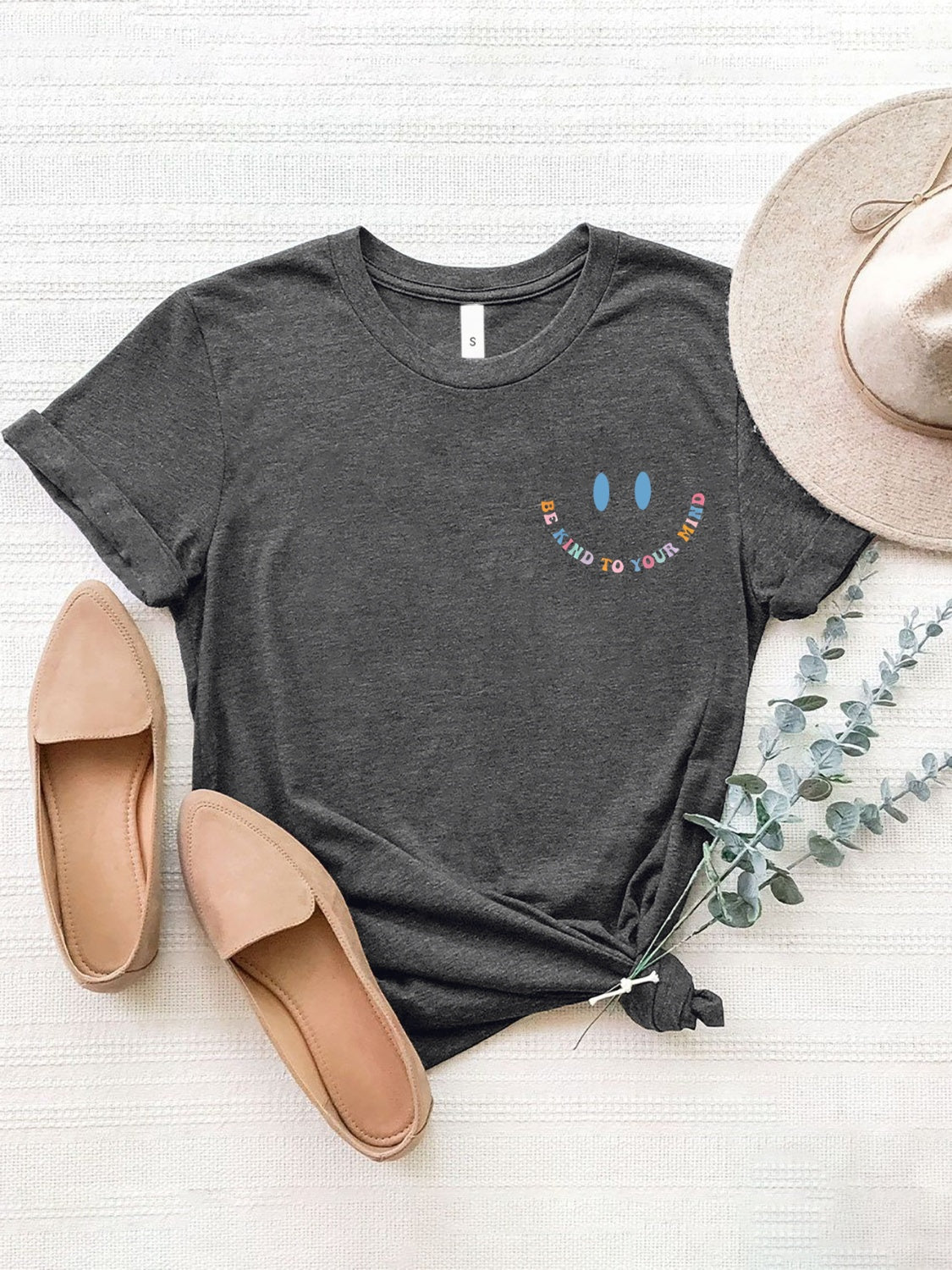 Letter Graphic Round Neck Short Sleeve T-Shirt - Scarlett's Riverside Boutique