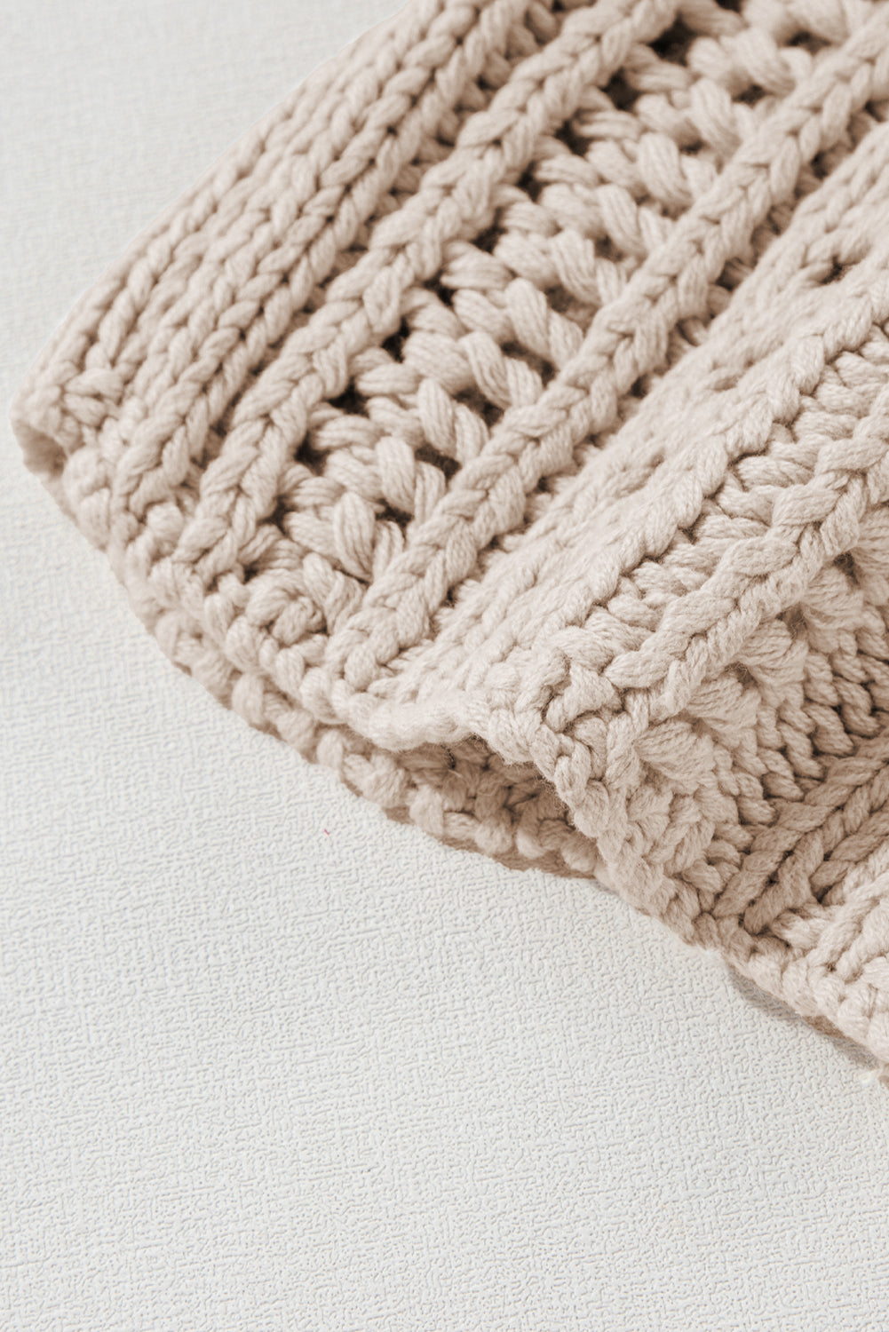 Smoke Gray Hollow-out Cable Knit Cropped Sweater - Scarlett's Riverside Boutique