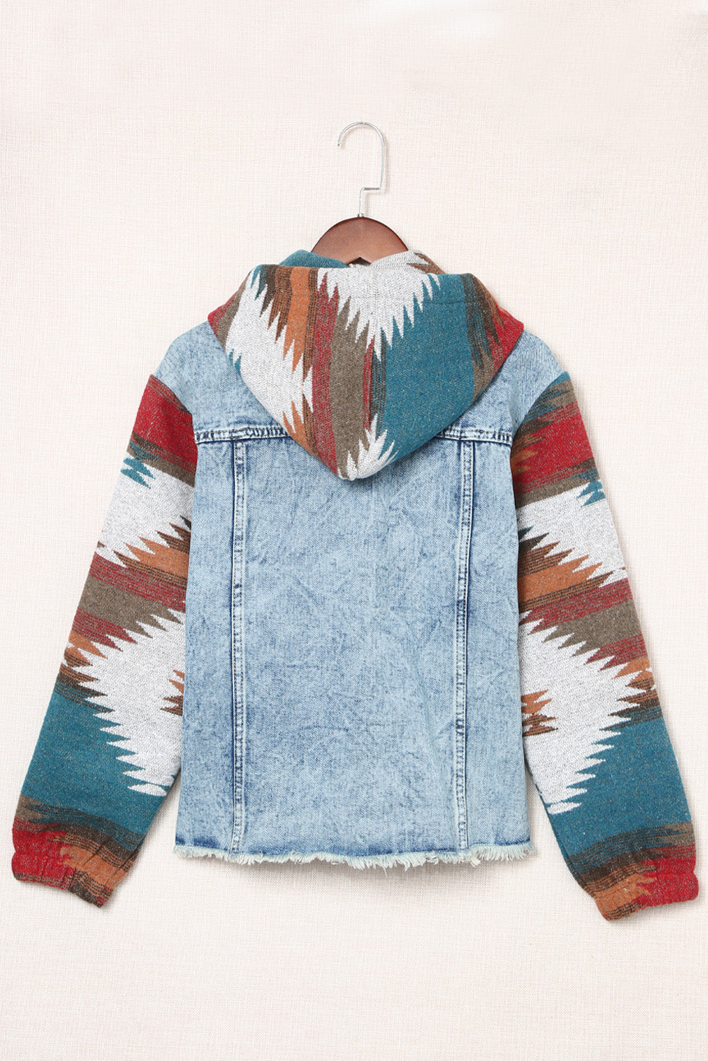 Drawstring Hooded Pocketed Denim Jacket - Scarlett's Riverside Boutique