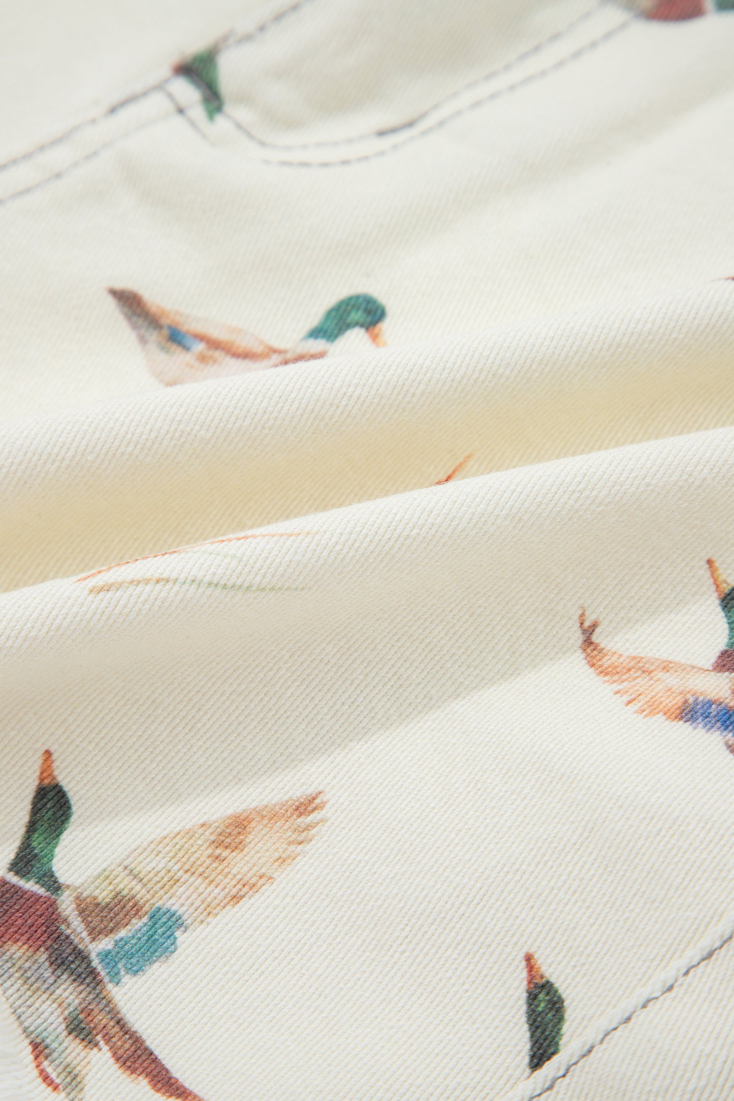Duck Mallard High Waist Frayed Denim Shorts