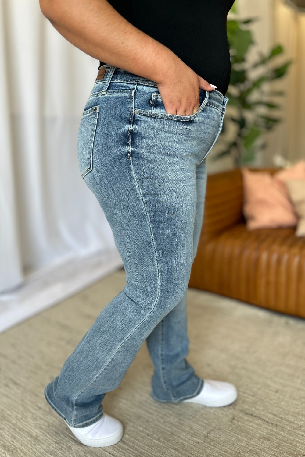 Judy Blue Full Size Medium Rise Bootcut Jeans. Inseam 32.5" - Scarlett's Riverside Boutique