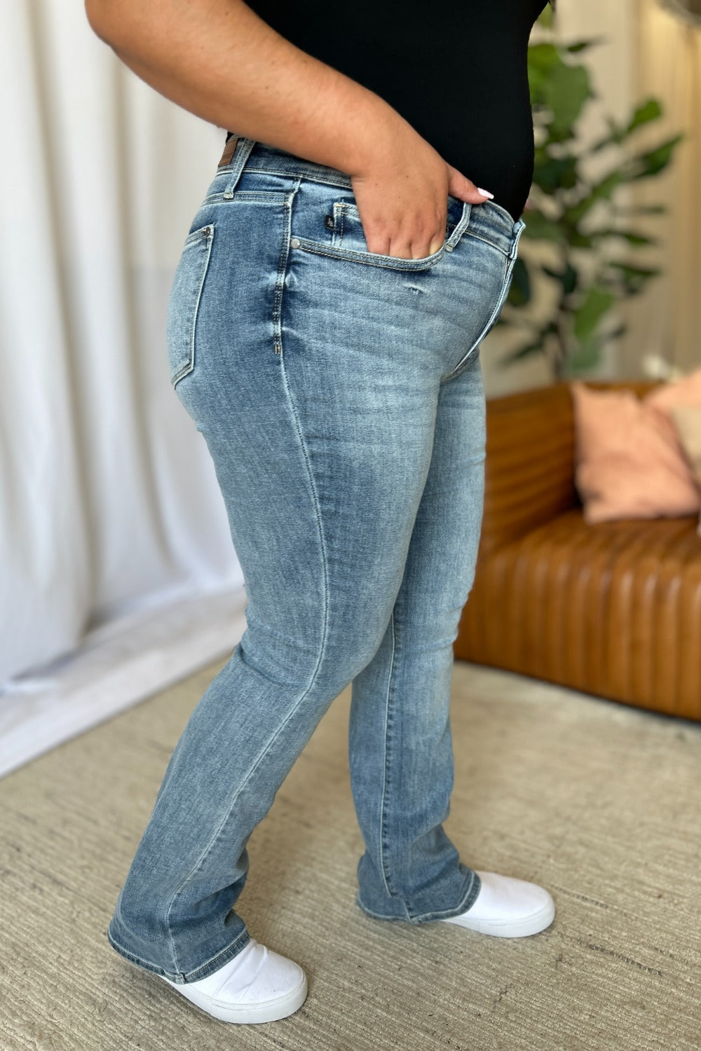 Judy Blue Full Size Medium Rise Bootcut Jeans. Inseam 32.5" - Scarlett's Riverside Boutique