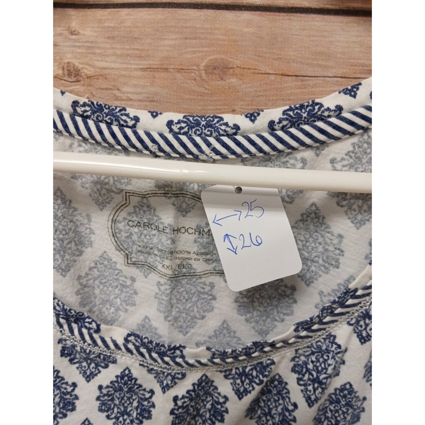 Carole Hochman Blue & White Blouse. Size 2XL. RS 68