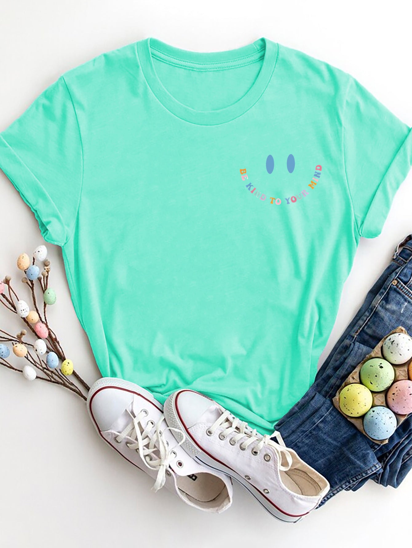 Letter Graphic Round Neck Short Sleeve T-Shirt - Scarlett's Riverside Boutique