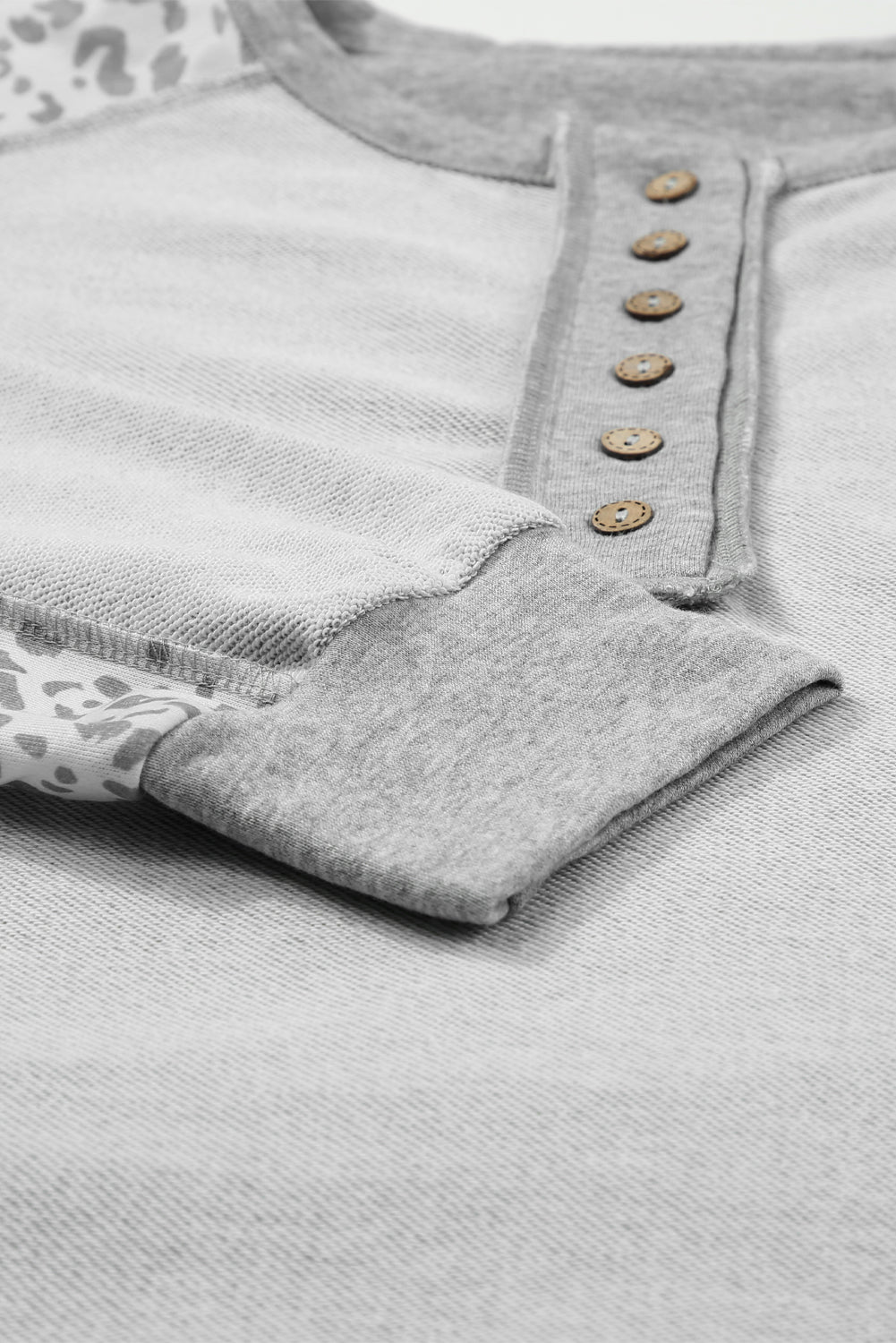 Exposed Seam Leopard Long Sleeve Sweatshirt - Scarlett's Riverside Boutique