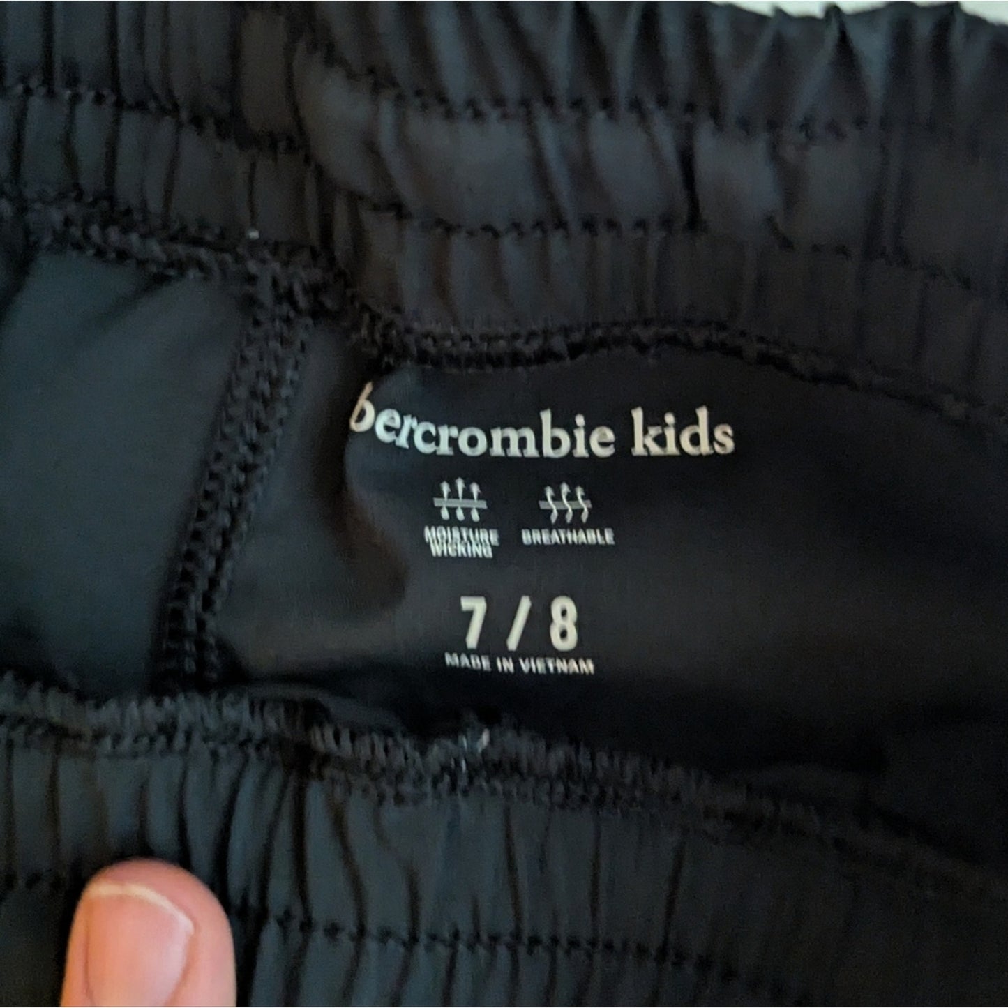Abercrombie & Fitch Black Joggers Kids Black Jogger Pants Size 7/8 #D95