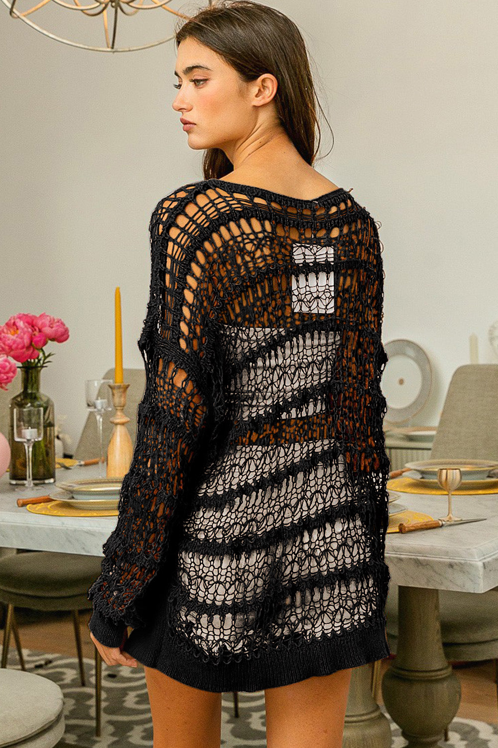 BiBi Long Sleeve Knit Cover Up - Scarlett's Riverside Boutique