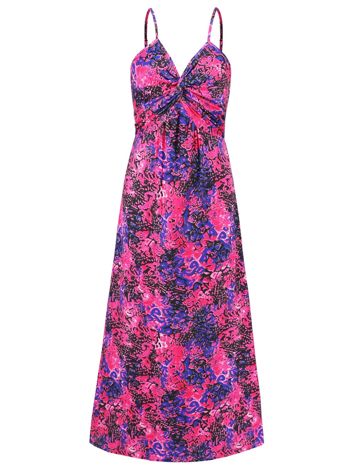 Twisted Printed V-Neck Cami Dress - Scarlett's Riverside Boutique
