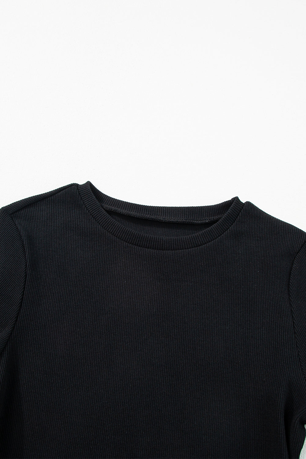 Black Crop Top and Wide Leg Pants Two Piece Set - Scarlett's Riverside Boutique