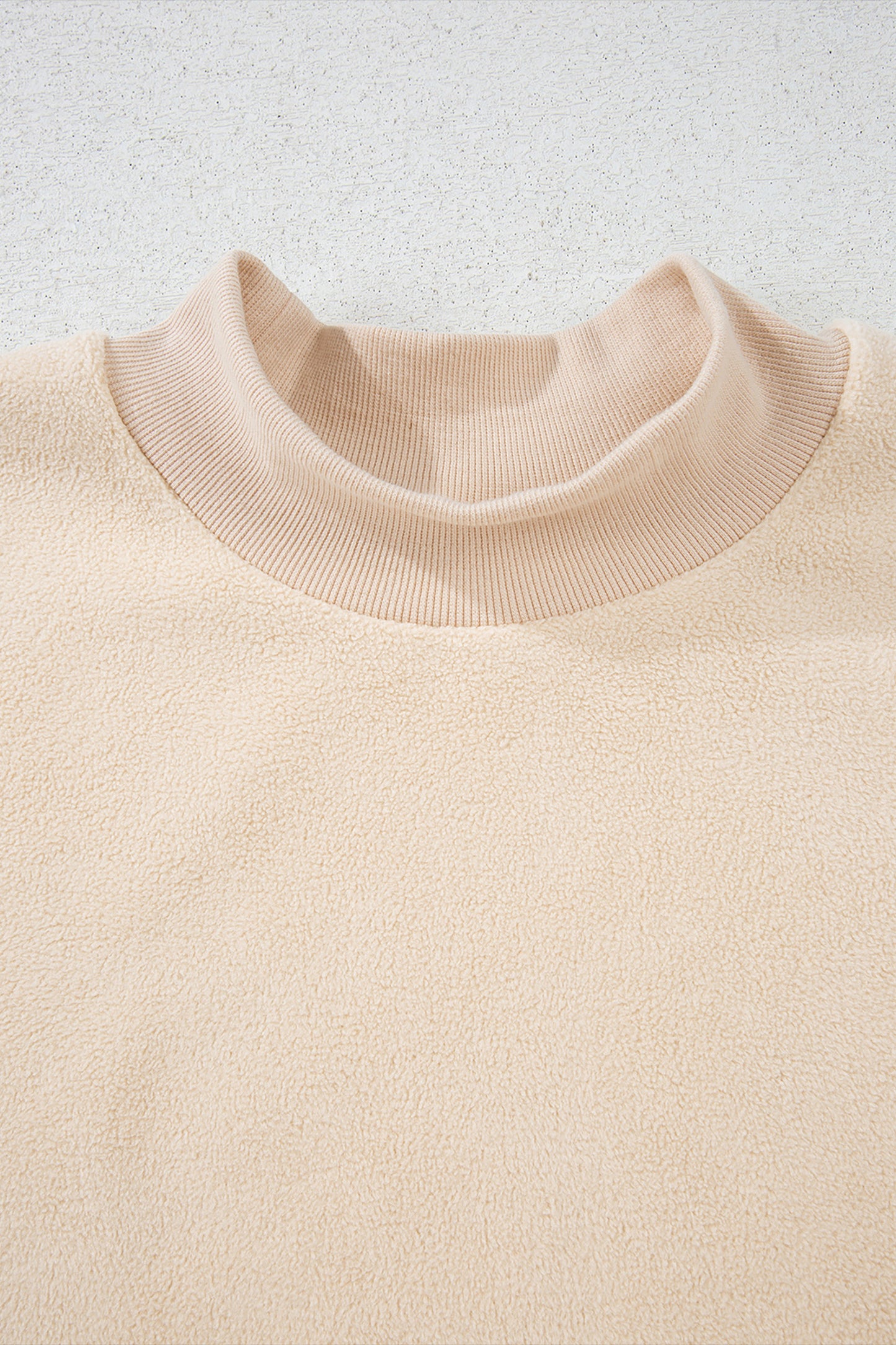 Dark Blue Oversize Drop Shoulder Reversible Mock Neck Sweatshirt