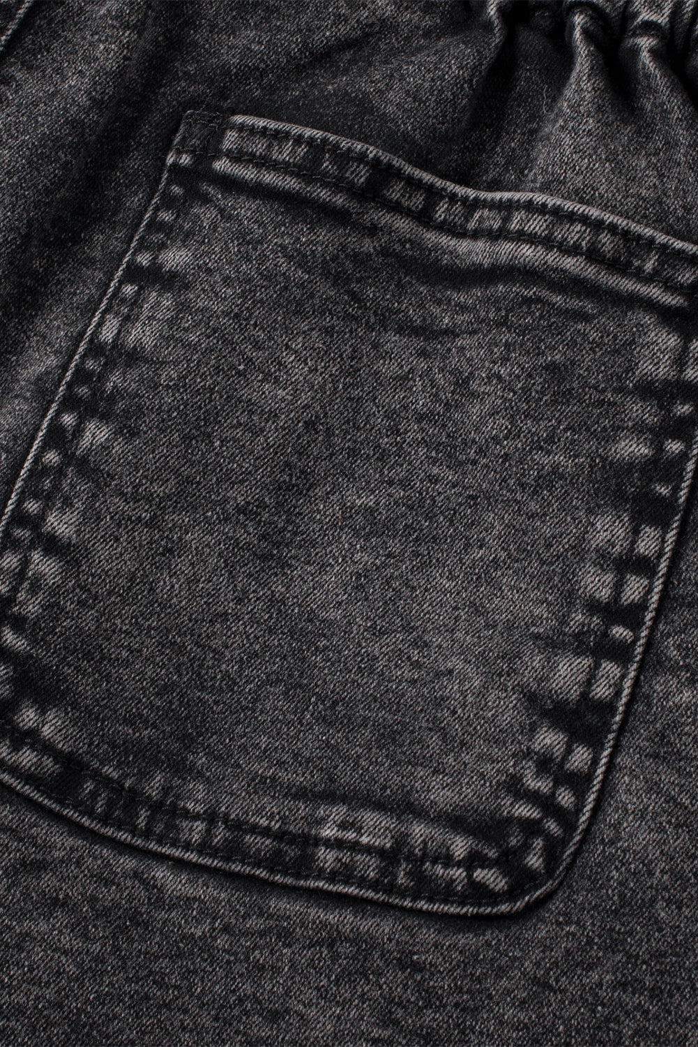 Black Vintage Washed Frilled High Waist Denim Shorts - Scarlett's Riverside Boutique