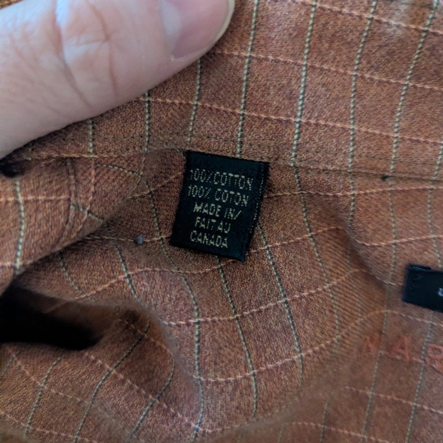Mark Shale Men's Size Medium Button Down Shirt Copper Orange. #F4