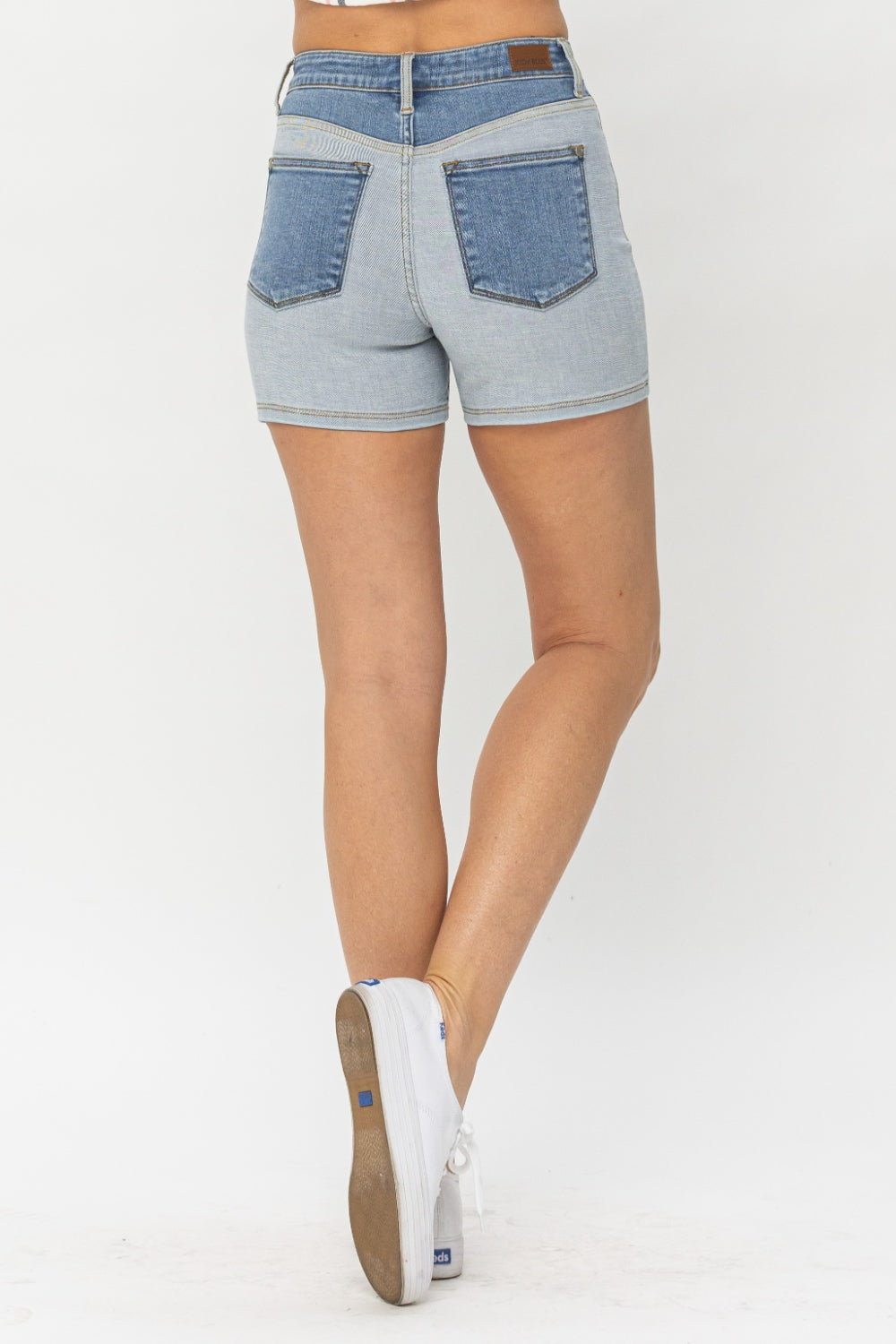 Judy Blue Full Size Color Block Denim Shorts - Scarlett's Riverside Boutique