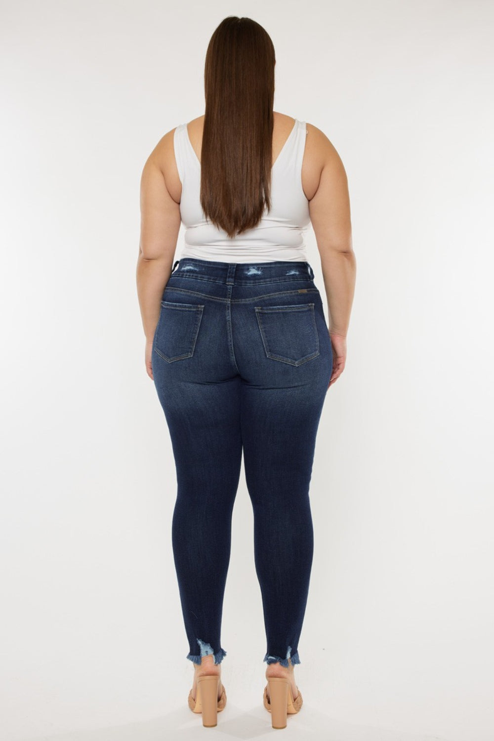 Kancan Full Size Raw Hem High Waist Jeans. Inseam 29" - Scarlett's Riverside Boutique