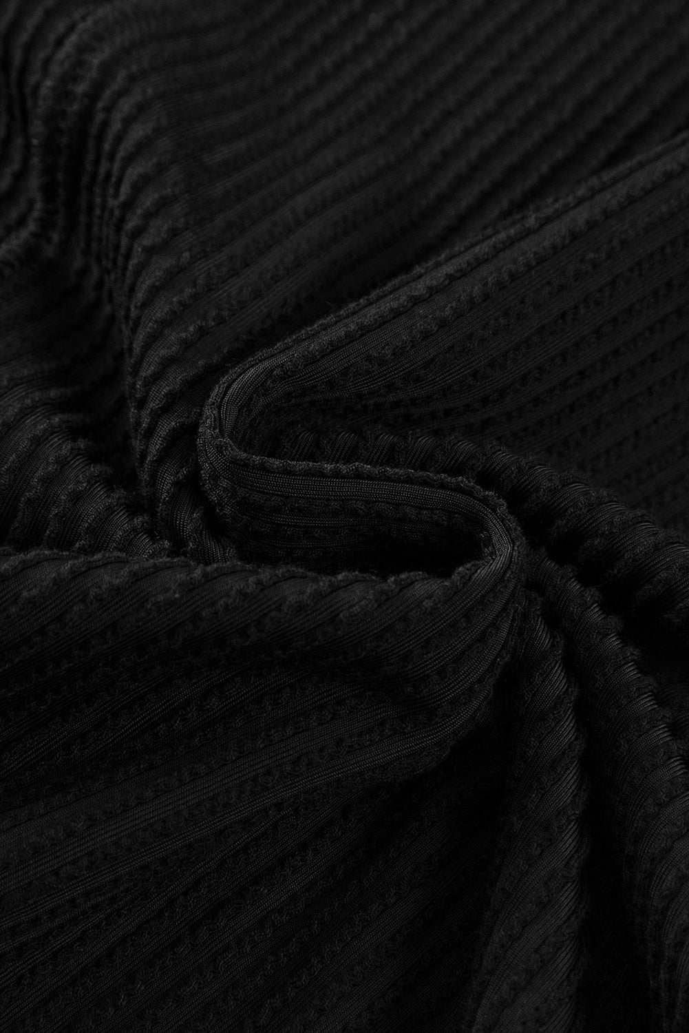 Black Textured Knit Exposed Stitching T-shirt - Scarlett's Riverside Boutique