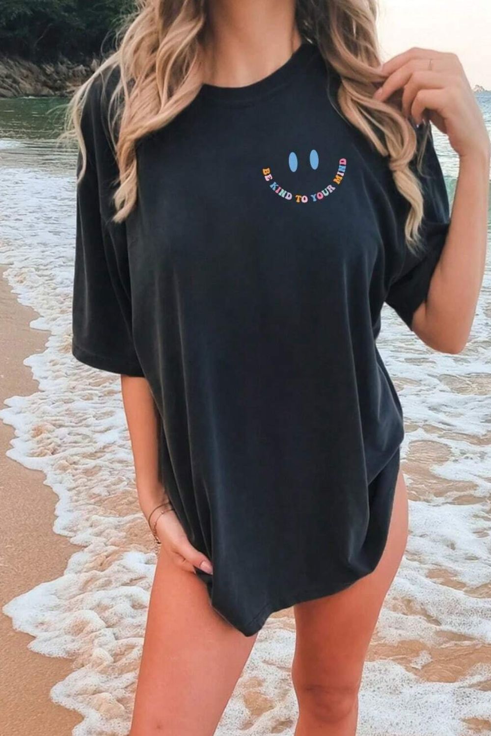 Letter Graphic Round Neck Short Sleeve T-Shirt - Scarlett's Riverside Boutique